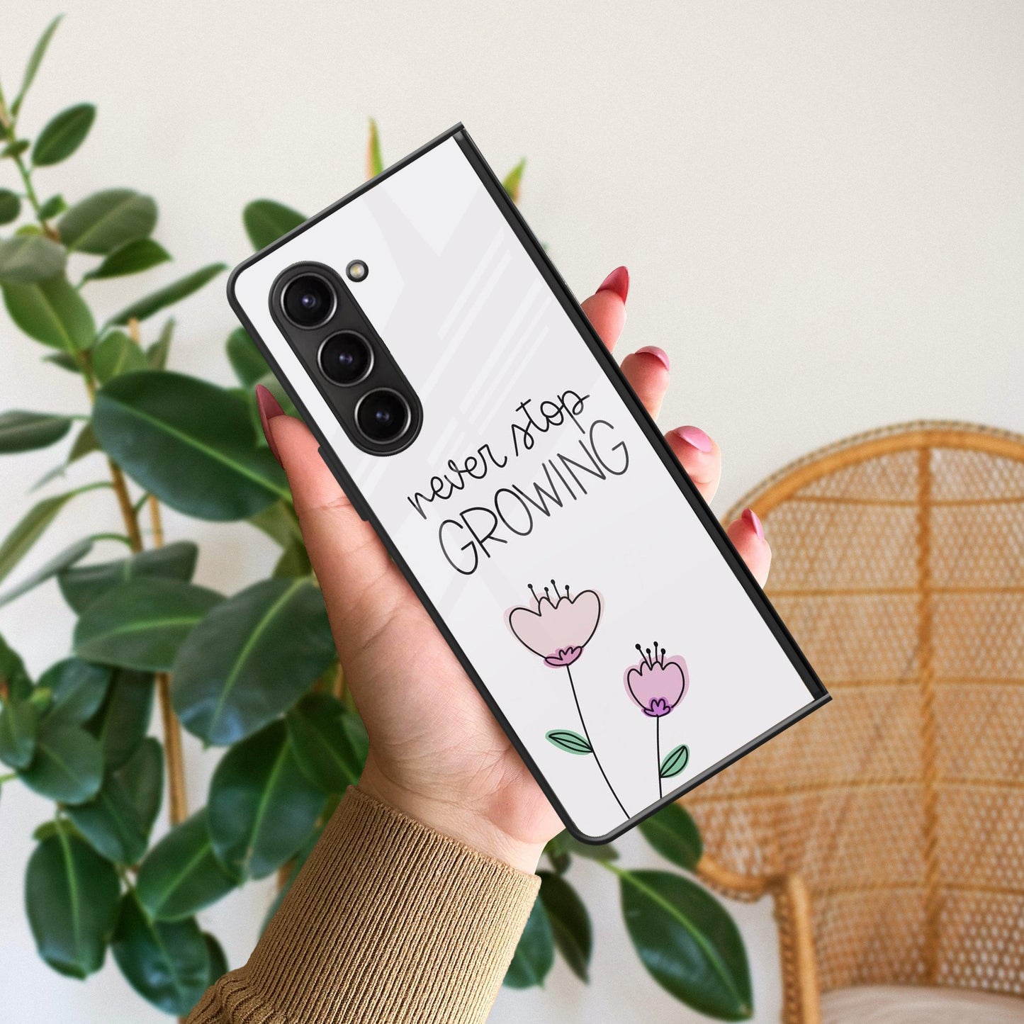 Never Stop Growing Glossy Metal Case Cover For Samsung