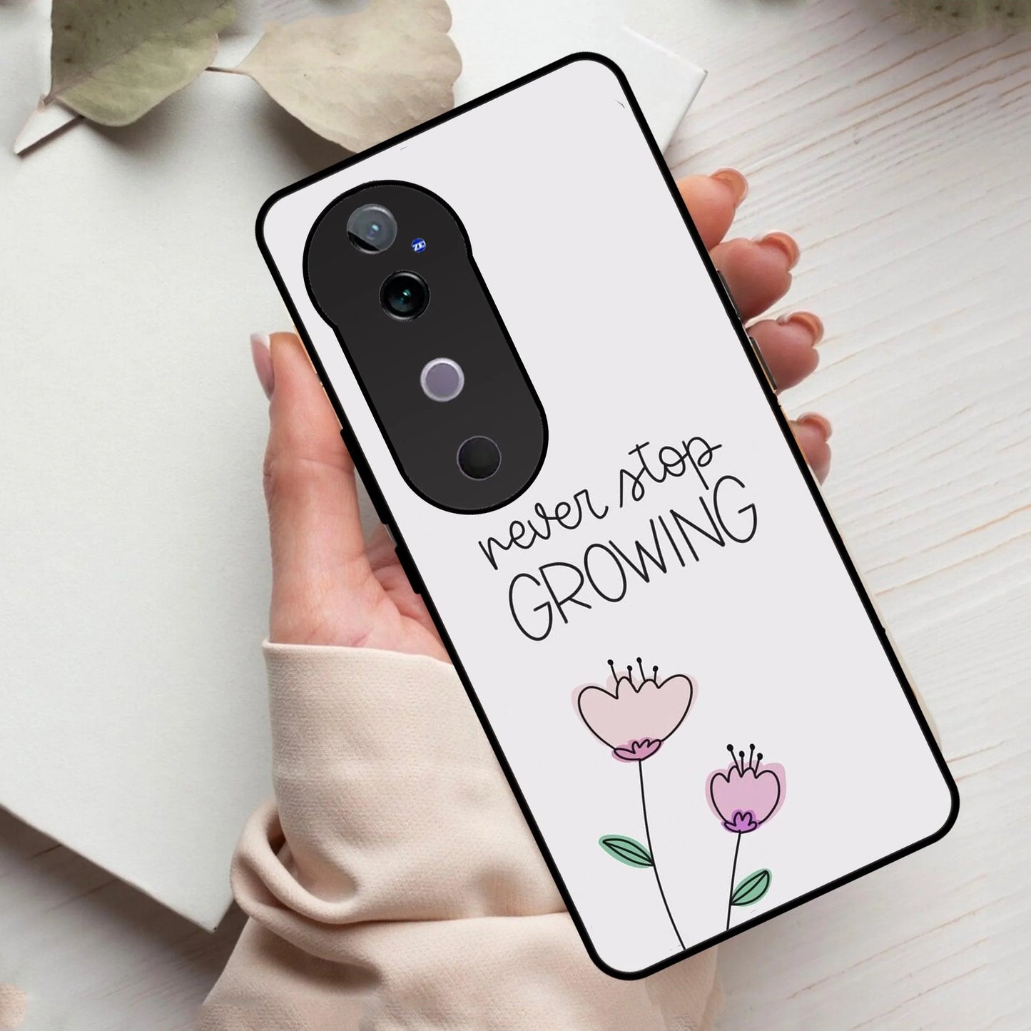 Never Stop Growing Glossy Metal Case Cover For Vivo - ShopOnCliQ