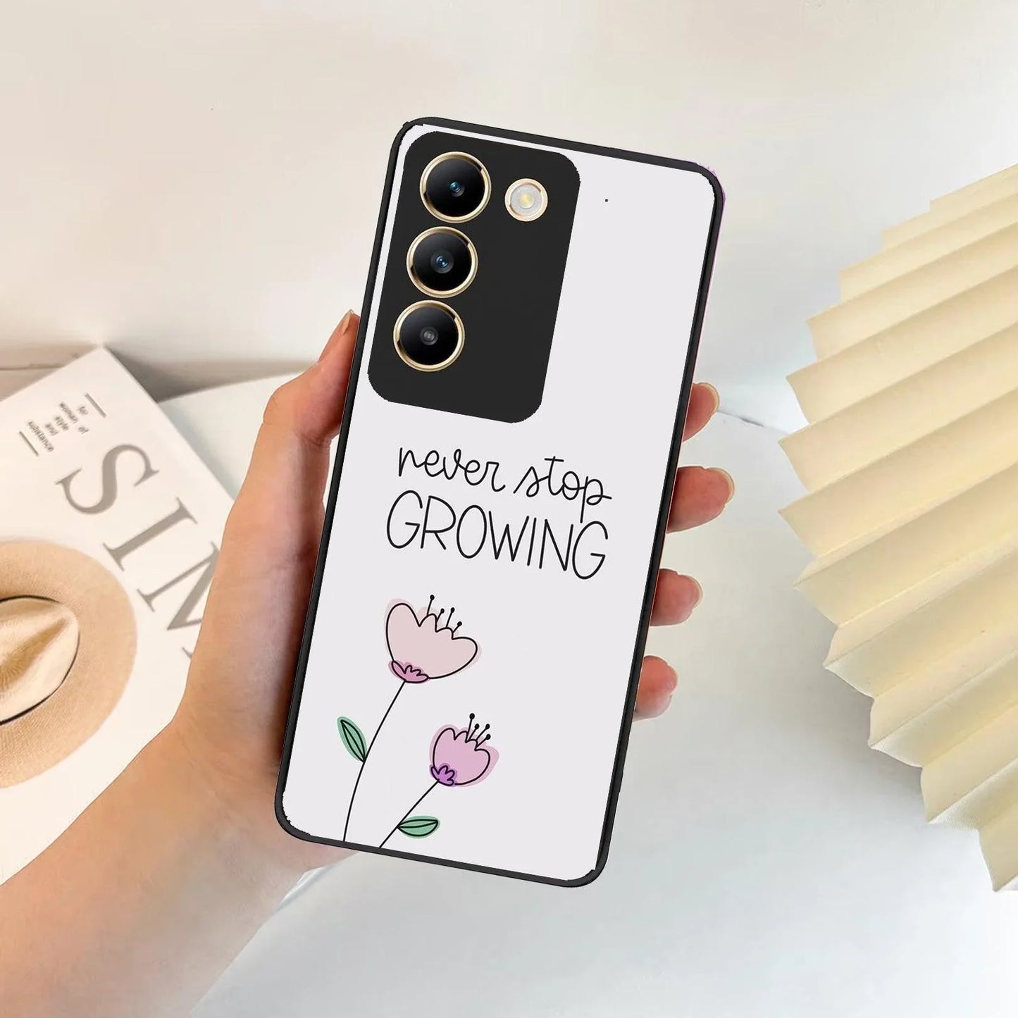 Never Stop Growing Glossy Metal Case Cover For Vivo - ShopOnCliQ