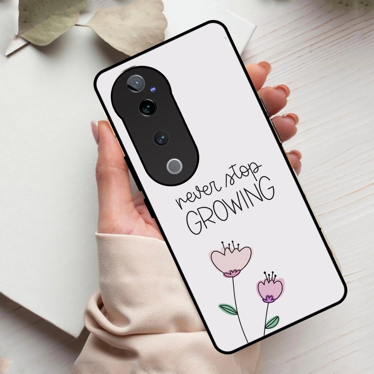 Never Stop Growing Glossy Metal Case Cover For Vivo - ShopOnCliQ