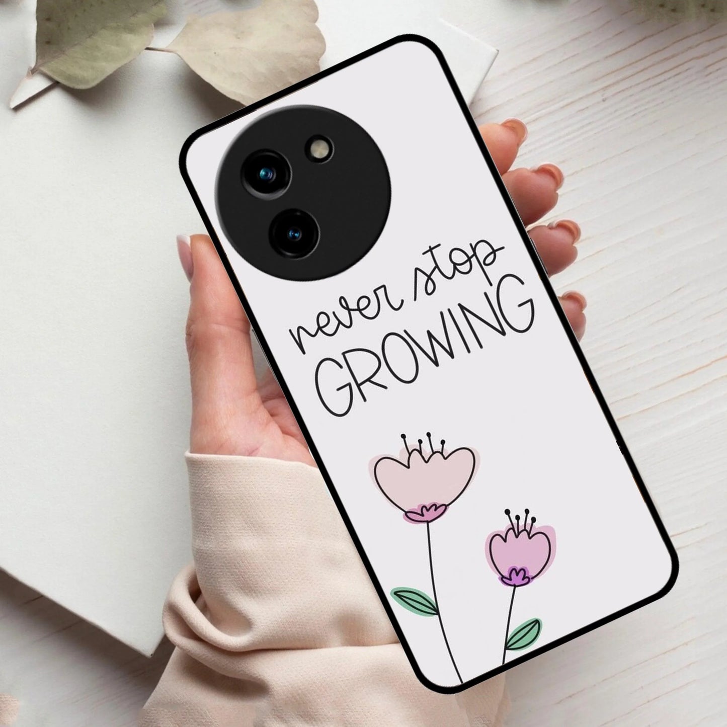 Never Stop Growing Glossy Metal Case Cover For Vivo - ShopOnCliQ