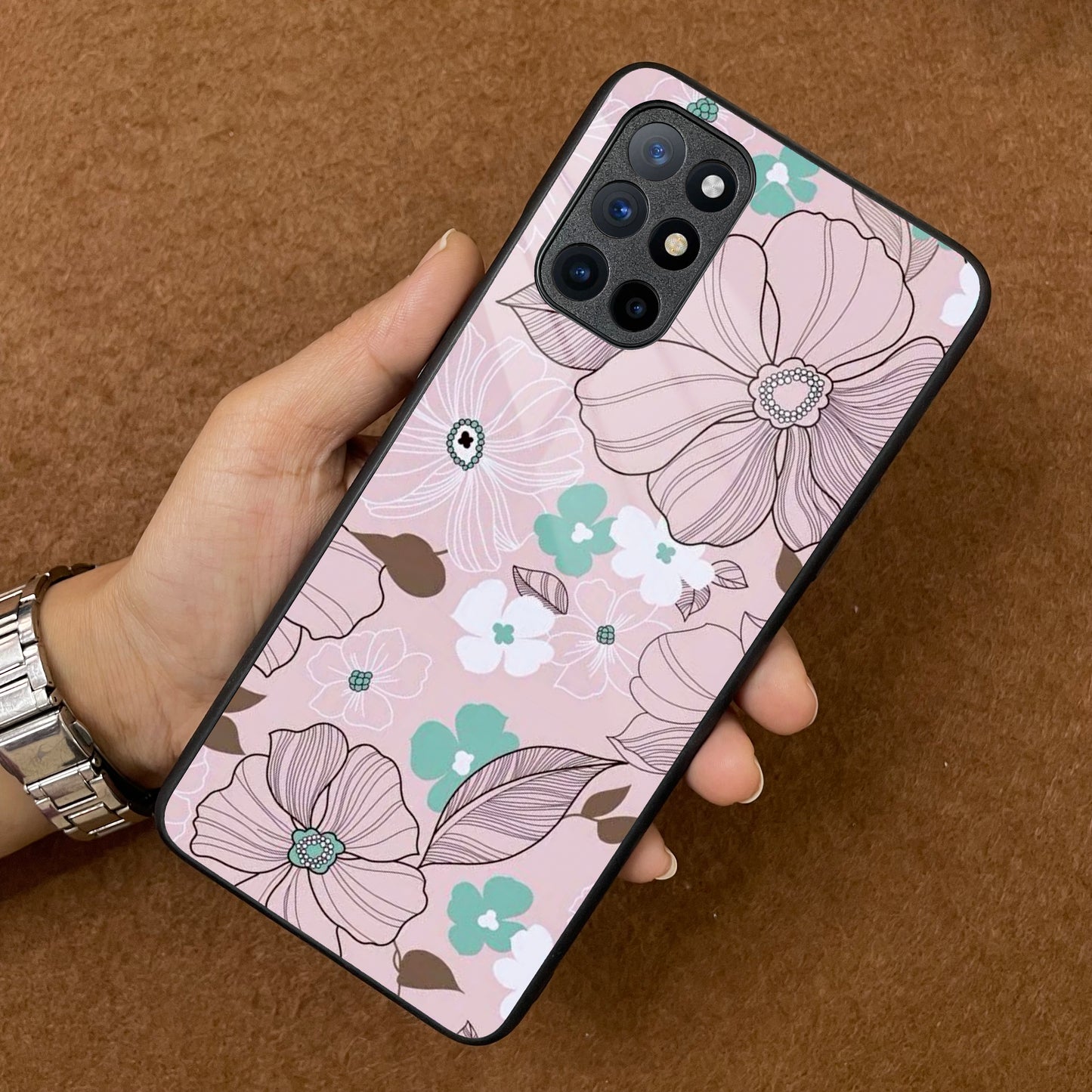 Peach Flower Glass Phone Cover for OnePlus