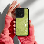 Customized luxury Mint Green leaves Glossy Metal Case Cover For Oppo - ShopOnCliQ