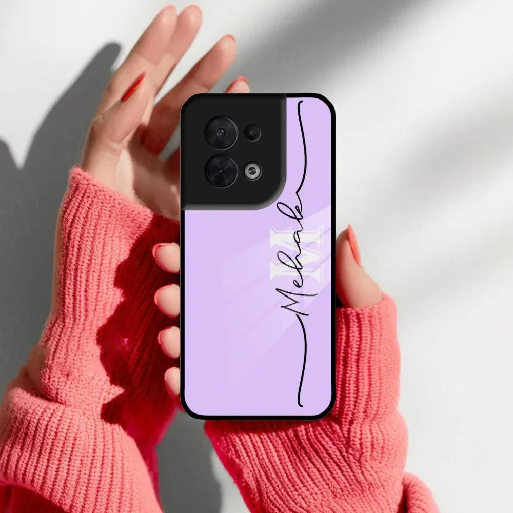 Personalized Initials Lavender Glossy Metal Case Cover For Oppo - ShopOnCliQ