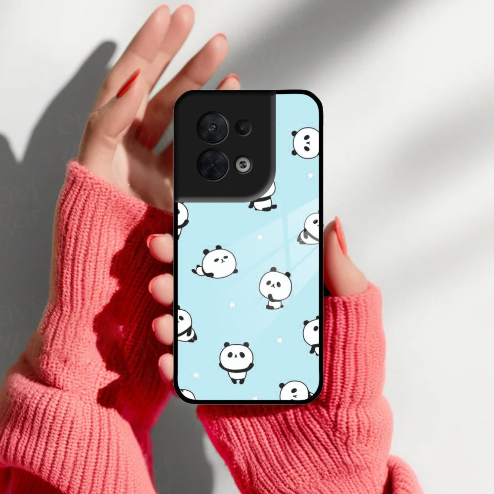 Cute Panda Blue Glossy Metal Case Cover For Oppo - ShopOnCliQ