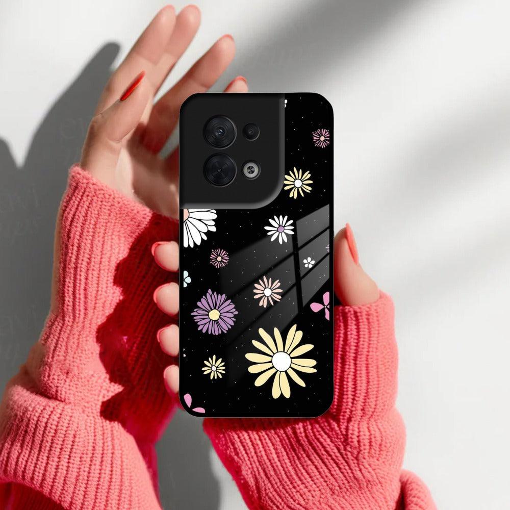 Seamless Floral Glossy Metal Case Cover For Oppo - ShopOnCliQ