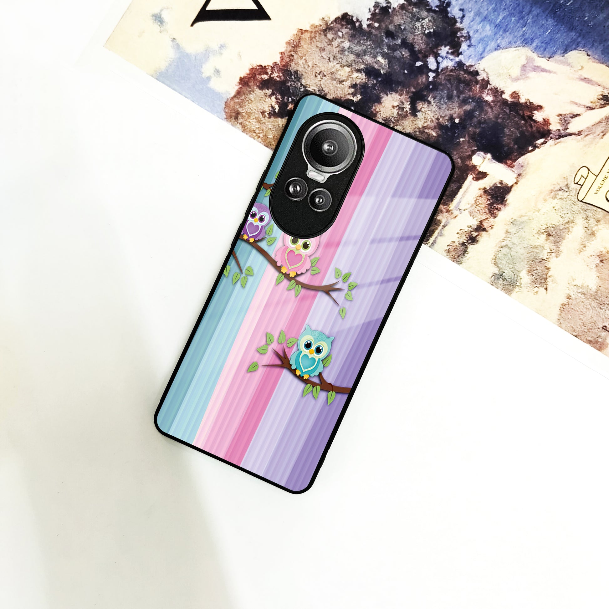 Owl Glossy Metal Case Cover For Oppo - ShopOnCliQ