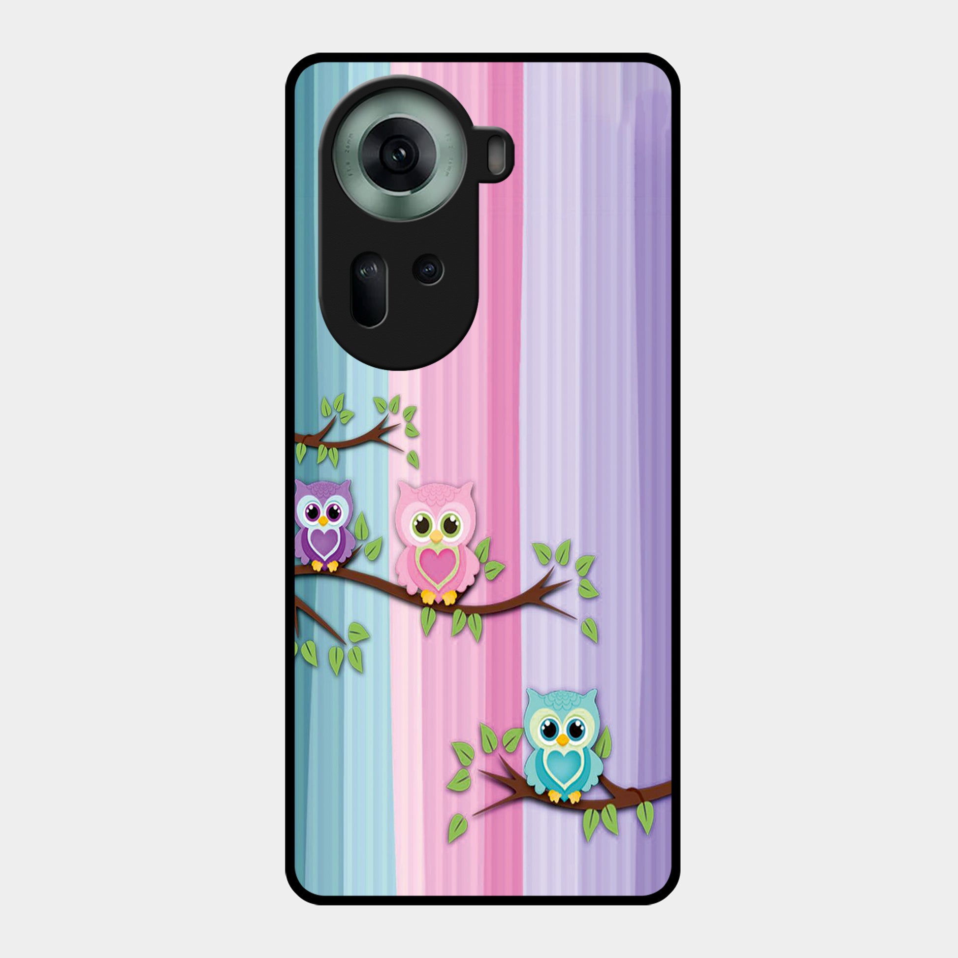 Owl Glossy Metal Case Cover For Oppo - ShopOnCliQ