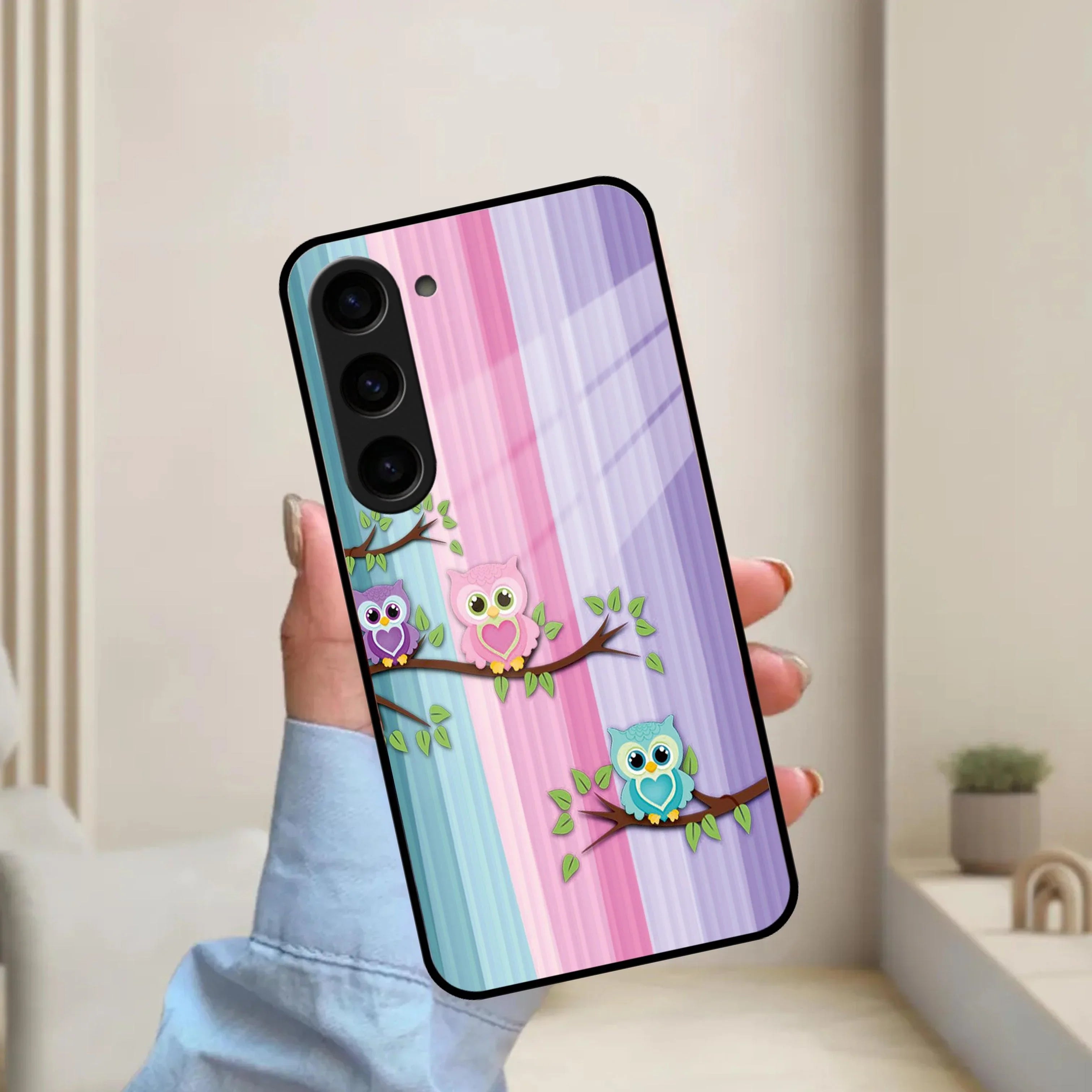 Owl Glossy Metal Case Cover For Samsung - ShopOnCliQ
