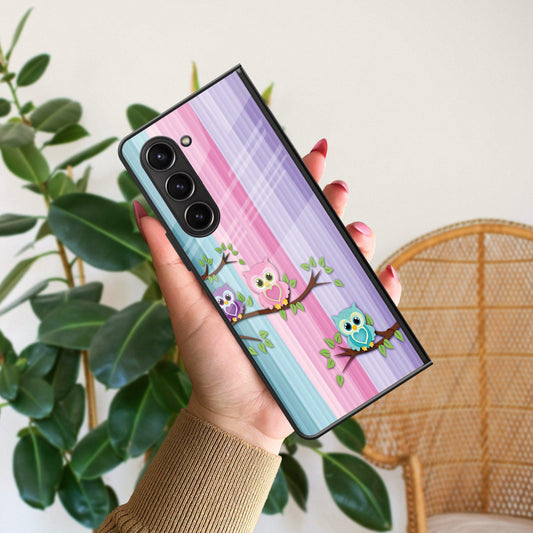 Owl Glossy Metal Case Cover For Samsung