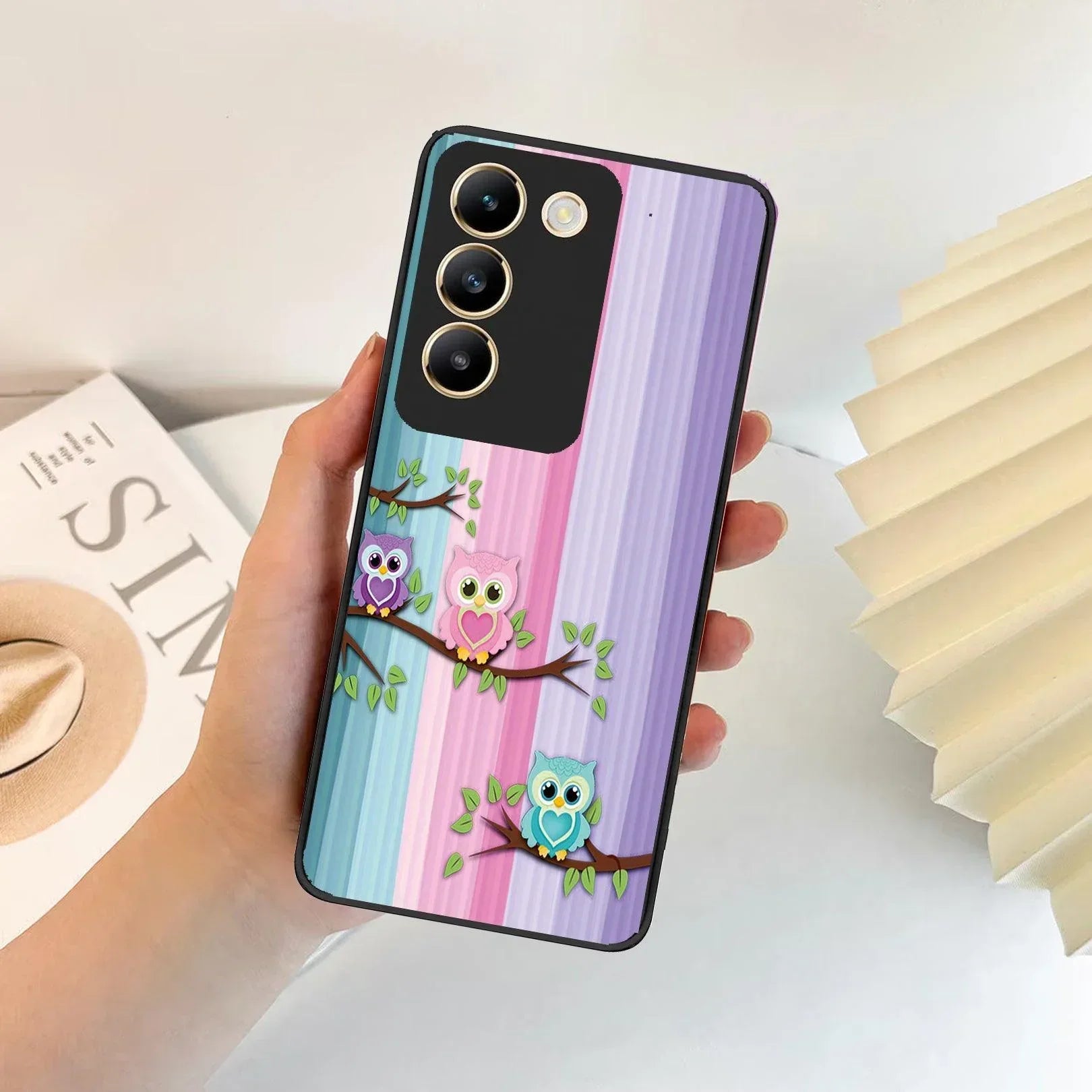 Owl Glossy Metal Case Cover For Vivo - ShopOnCliQ
