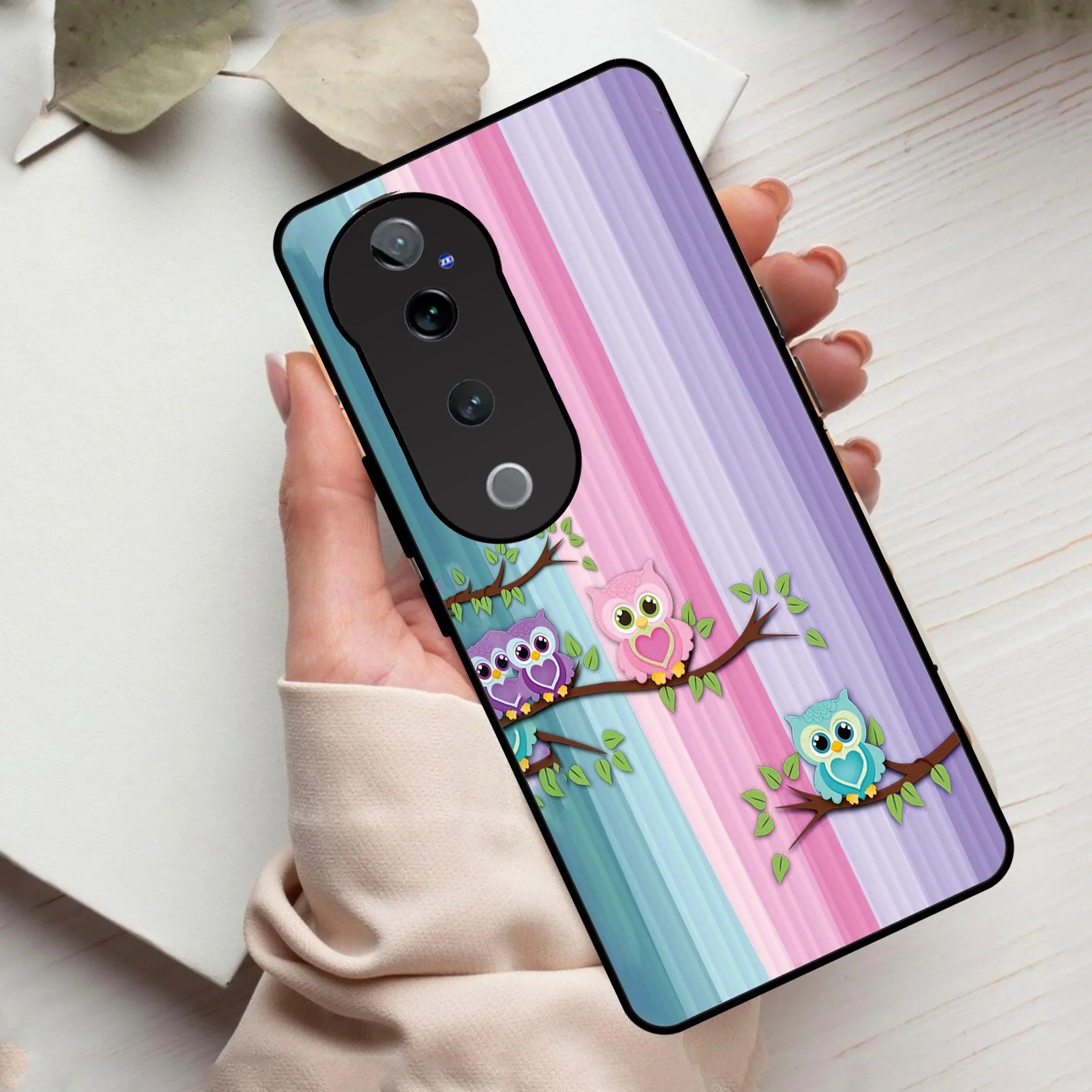 Owl Glossy Metal Case Cover For Vivo - ShopOnCliQ