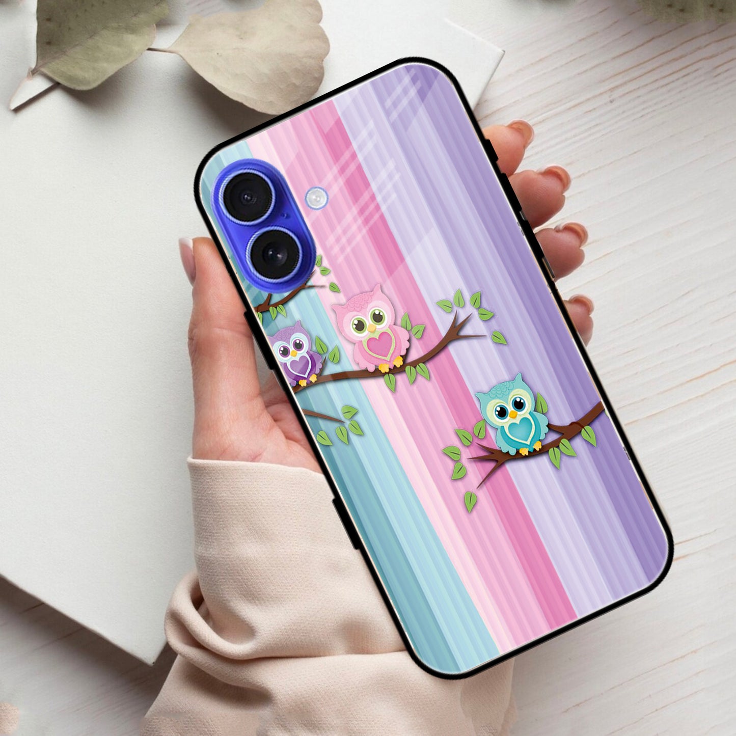 Owl Glossy Metal Case Cover For iPhone - ShopOnCliQ