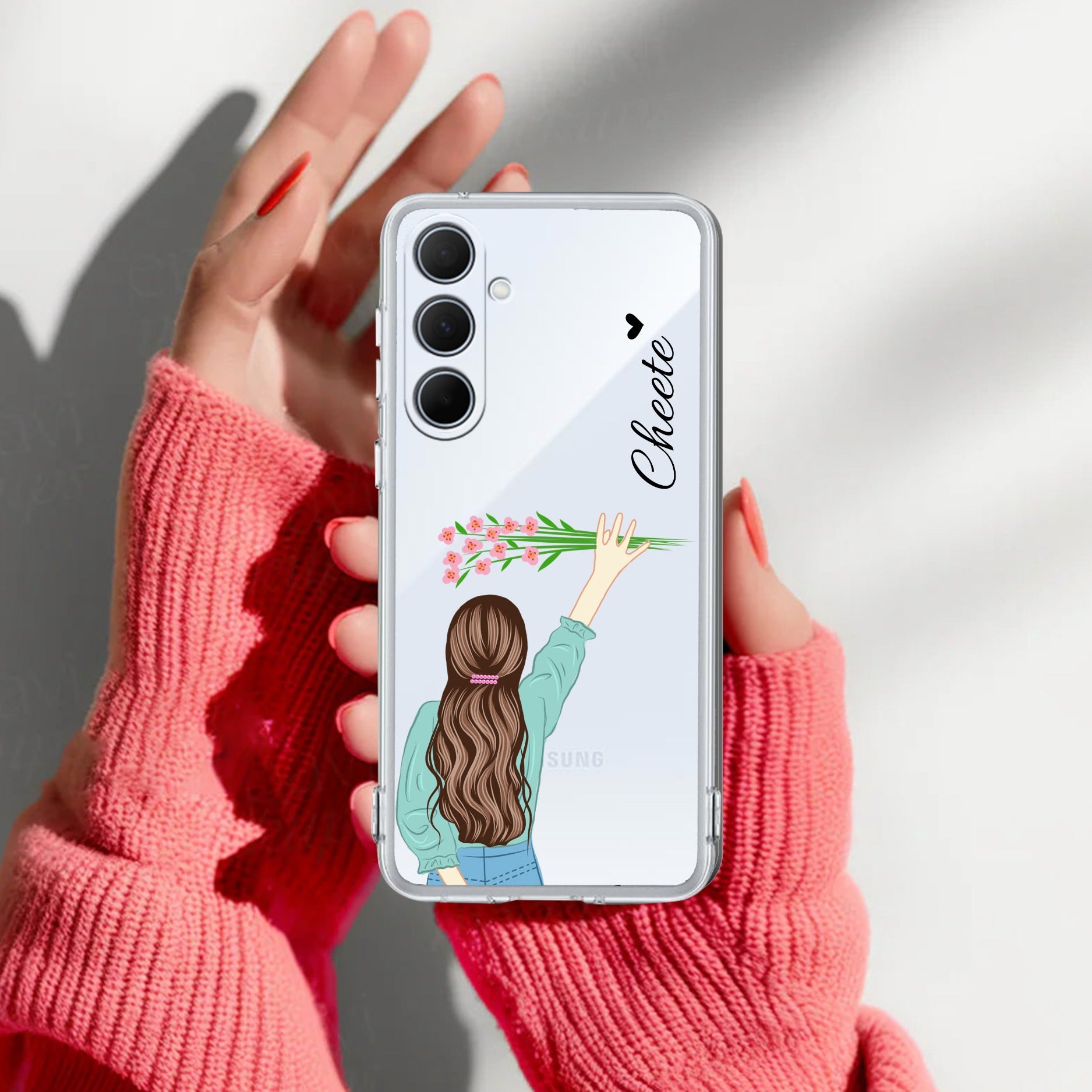 Personalized Blue Blossom Girl Anti Yellow Case For Samsung Galaxy A05s 5G