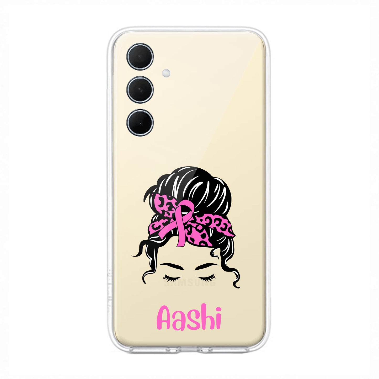 Pink Girl Customize Transparent Silicon Case For Samsung