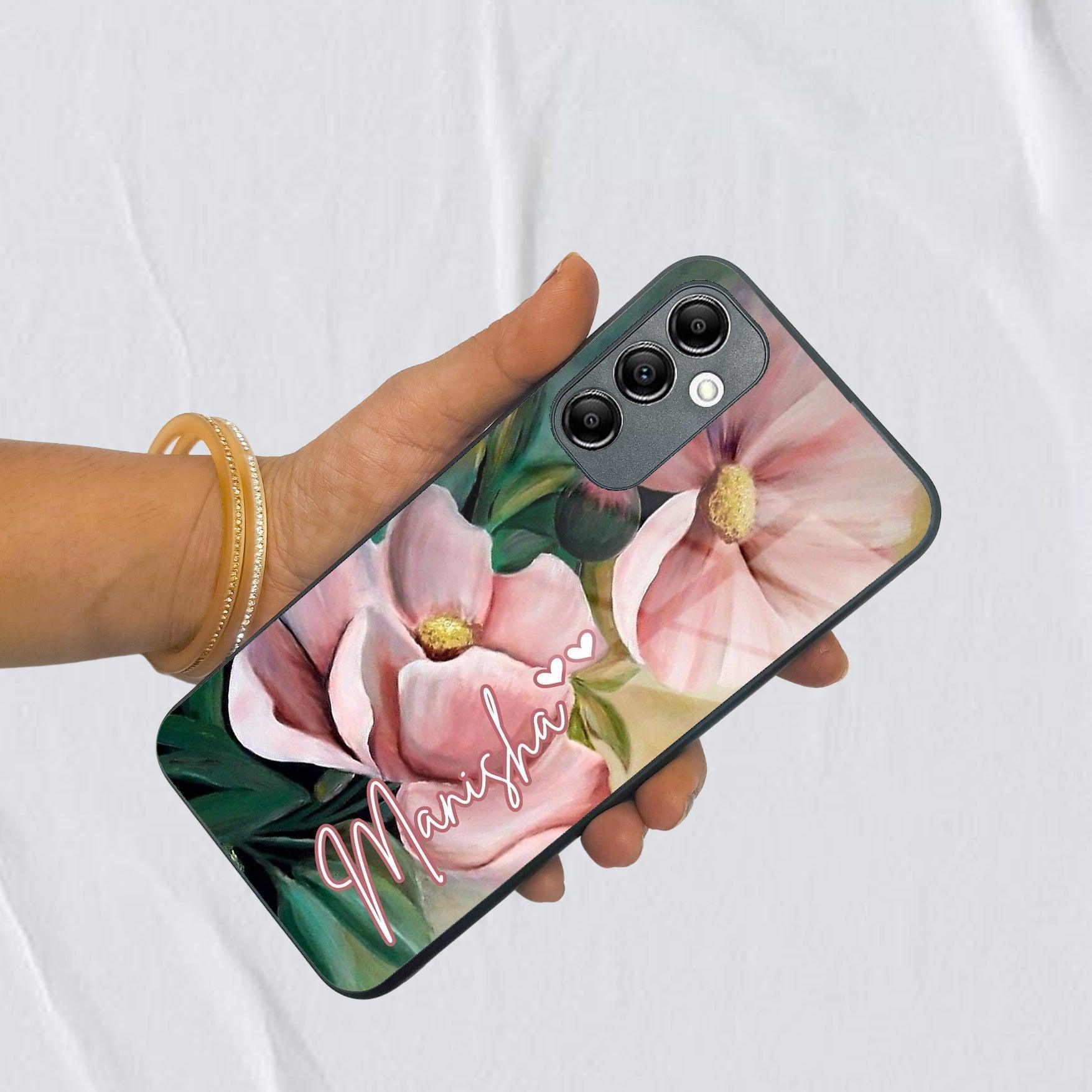 Paint Floral Poster Customize Glass Case Cover For Samsung - ShopOnCliQ