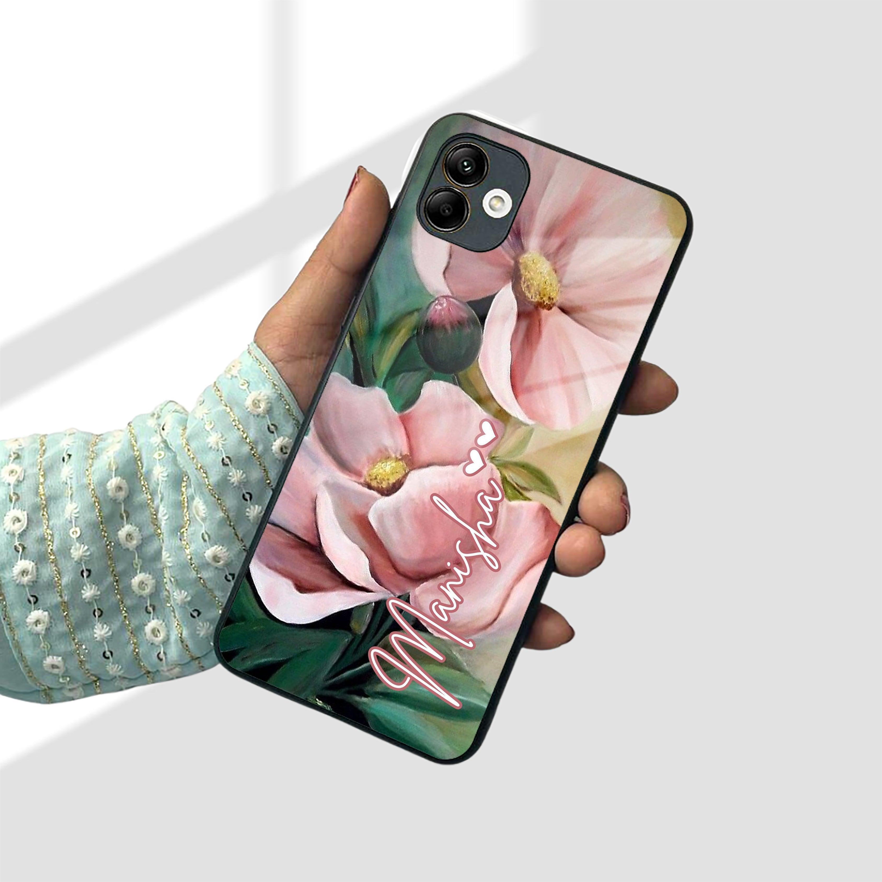 Paint Floral Poster Customize Glass Case Cover For Samsung - ShopOnCliQ