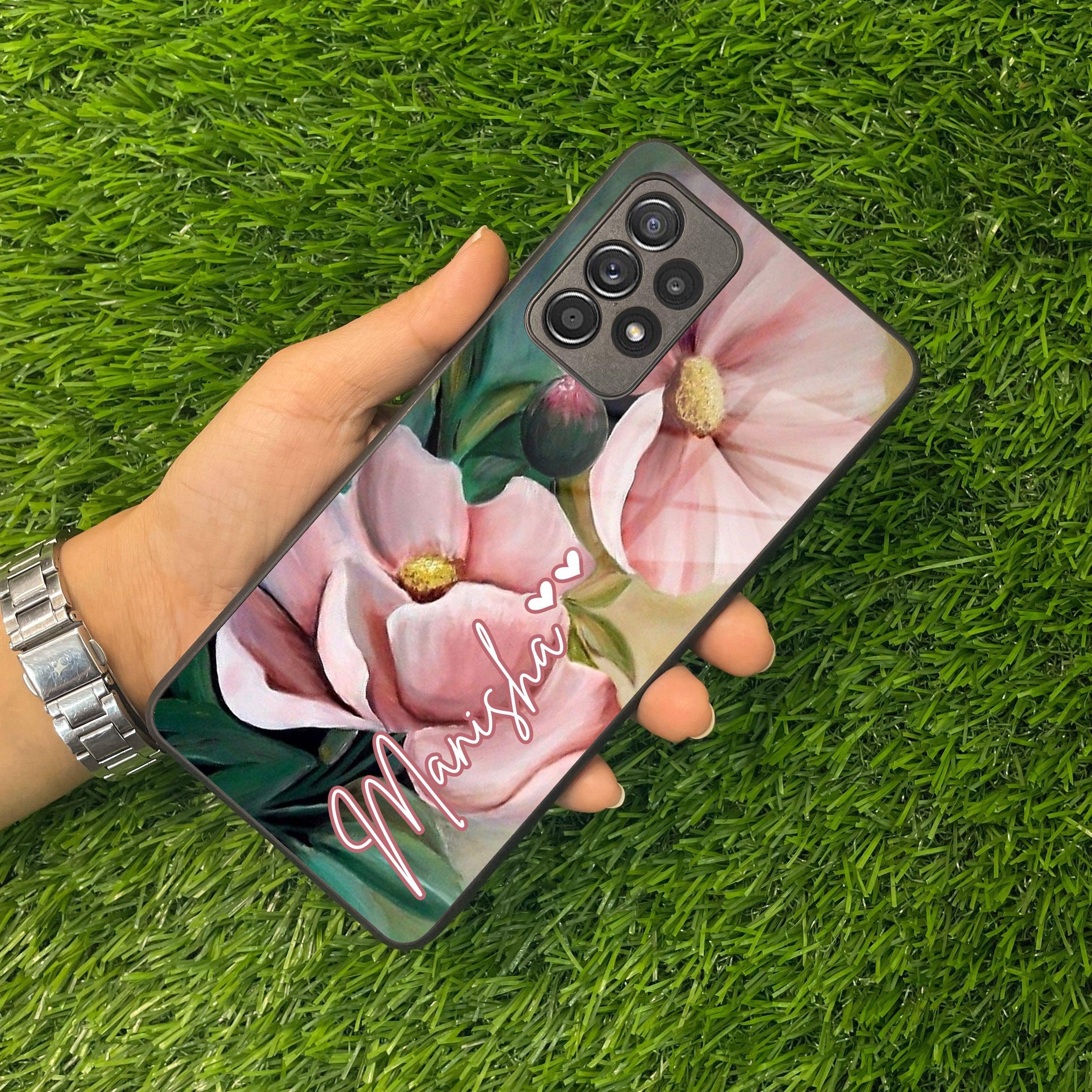 Paint Floral Poster Customize Glass Case Cover For Samsung - ShopOnCliQ