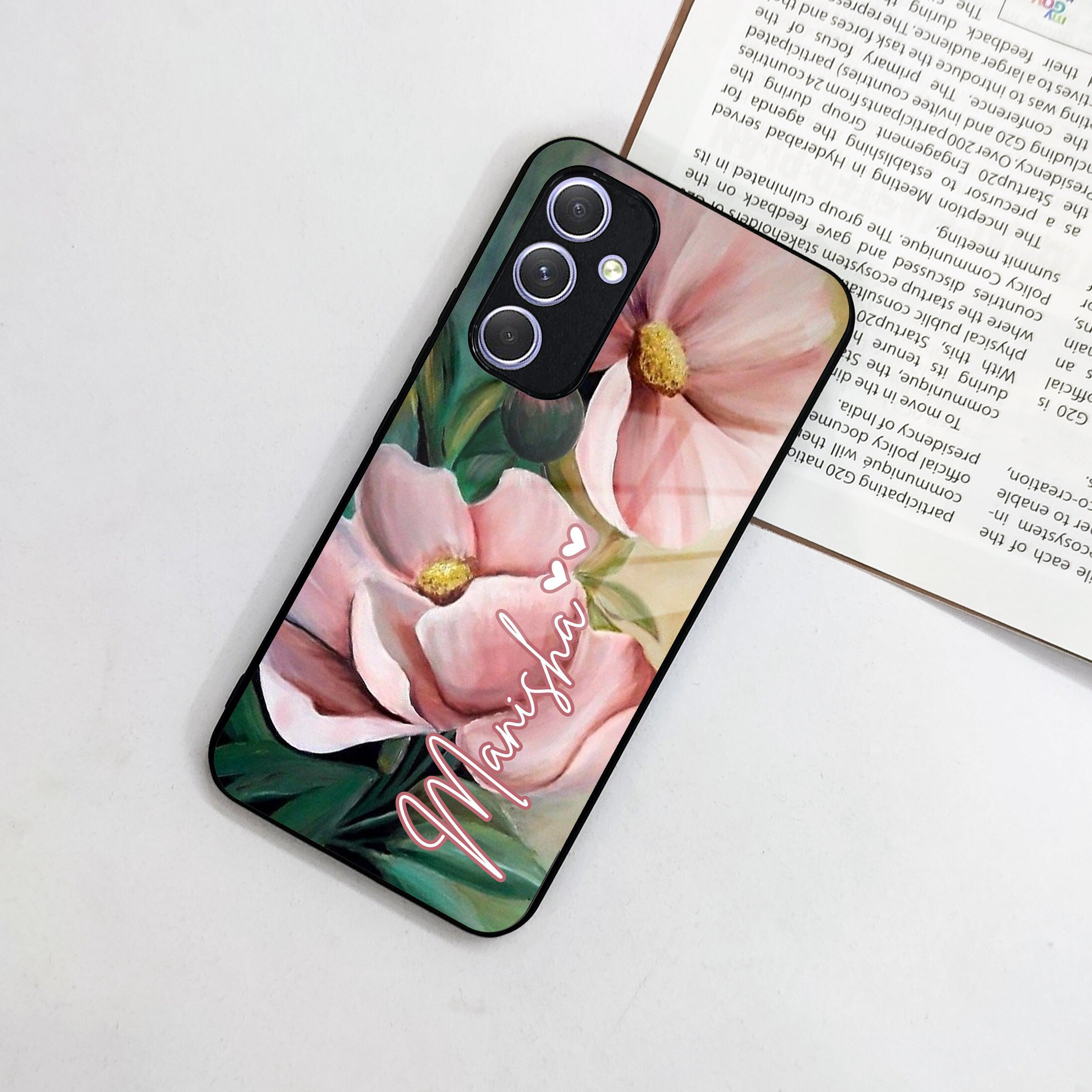 Paint Floral Poster Customize Glass Case Cover For Samsung - ShopOnCliQ