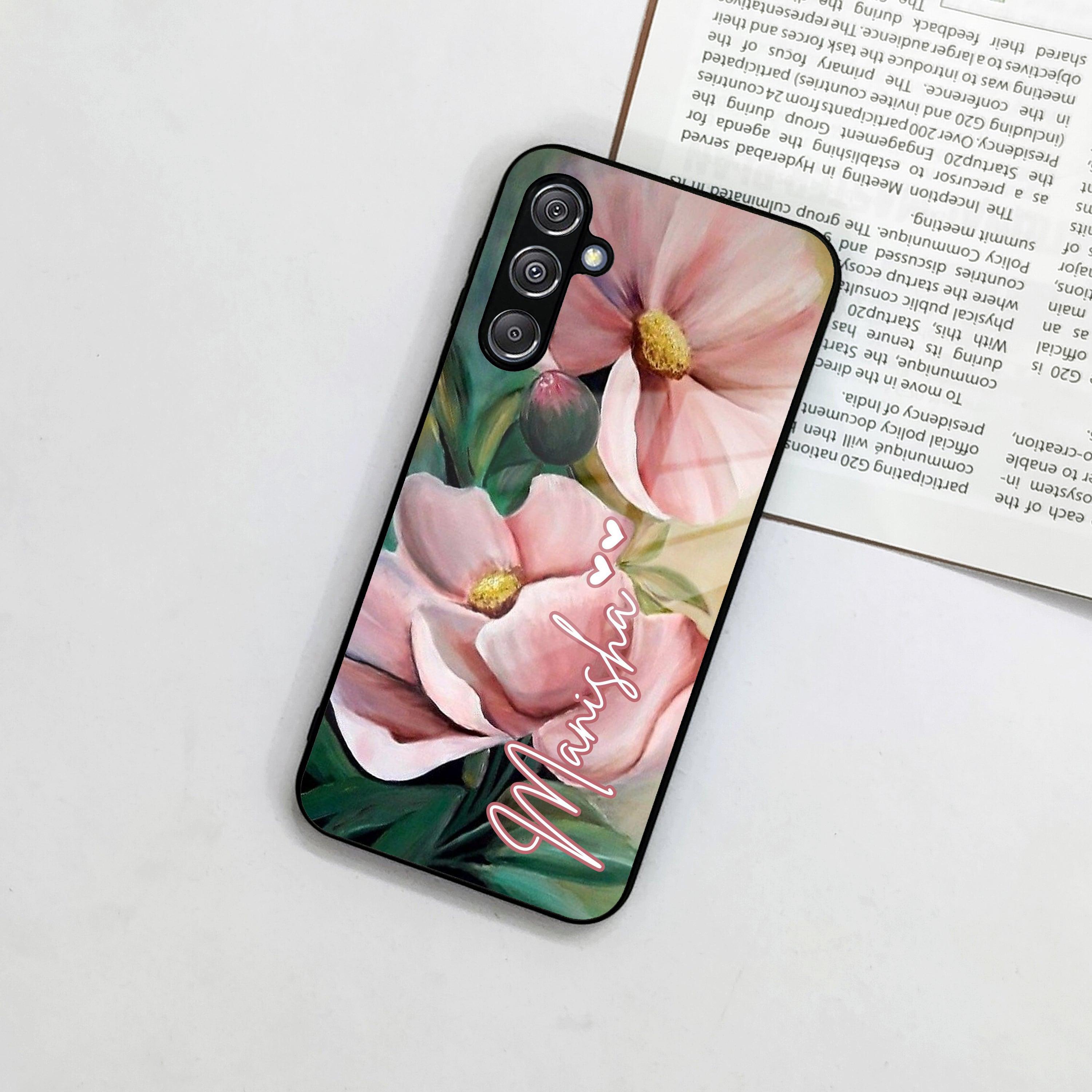 Paint Floral Poster Customize Glass Case Cover For Samsung - ShopOnCliQ