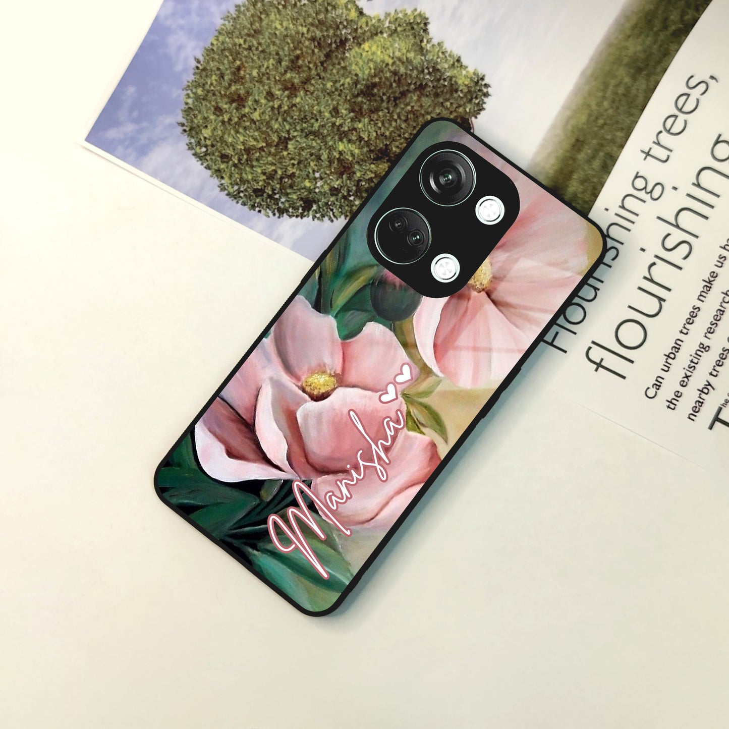 Paint Floral Poster Glass Case Cover For OnePlus ShopOnCliQ