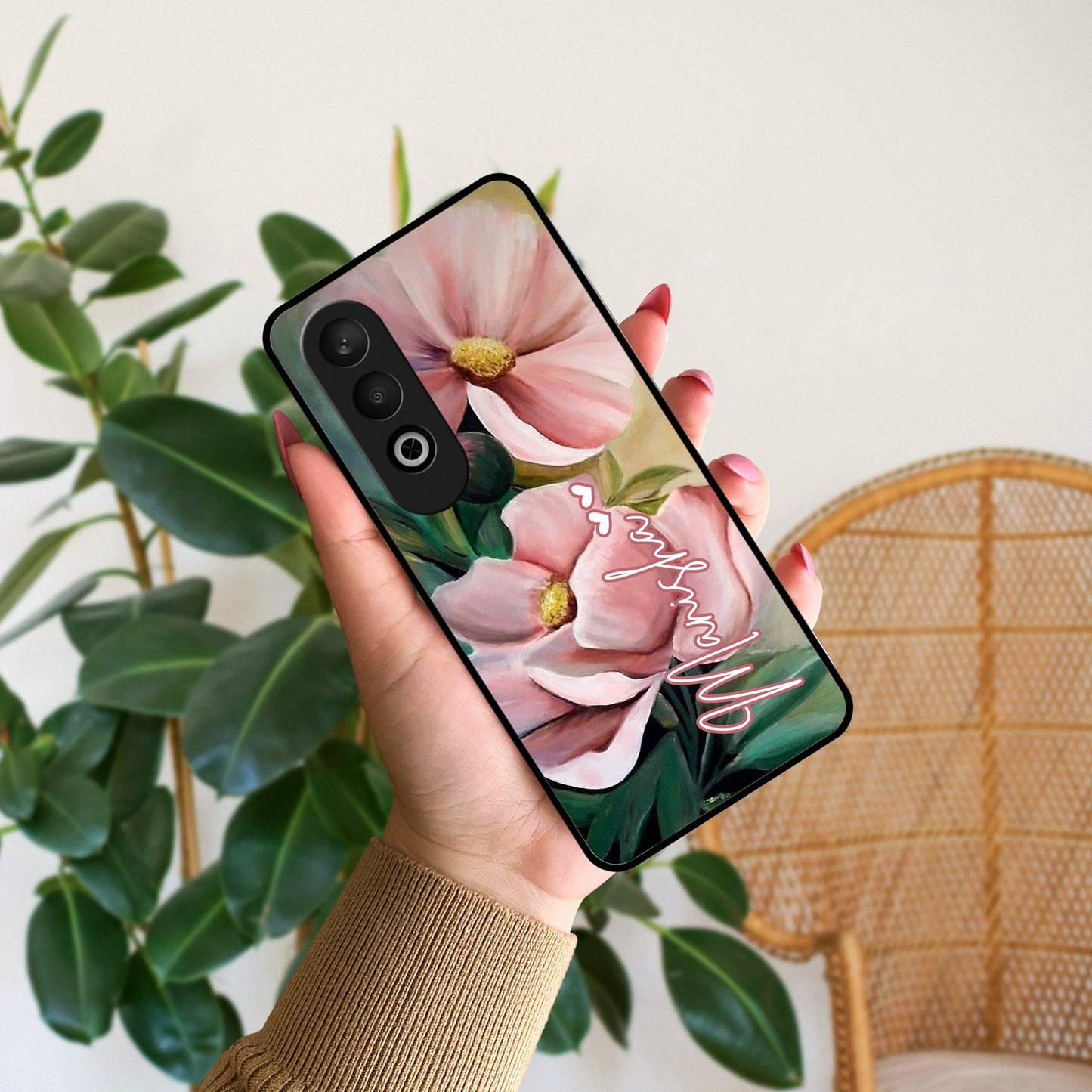 Paint Floral Poster Glass Case Cover For OnePlus ShopOnCliQ