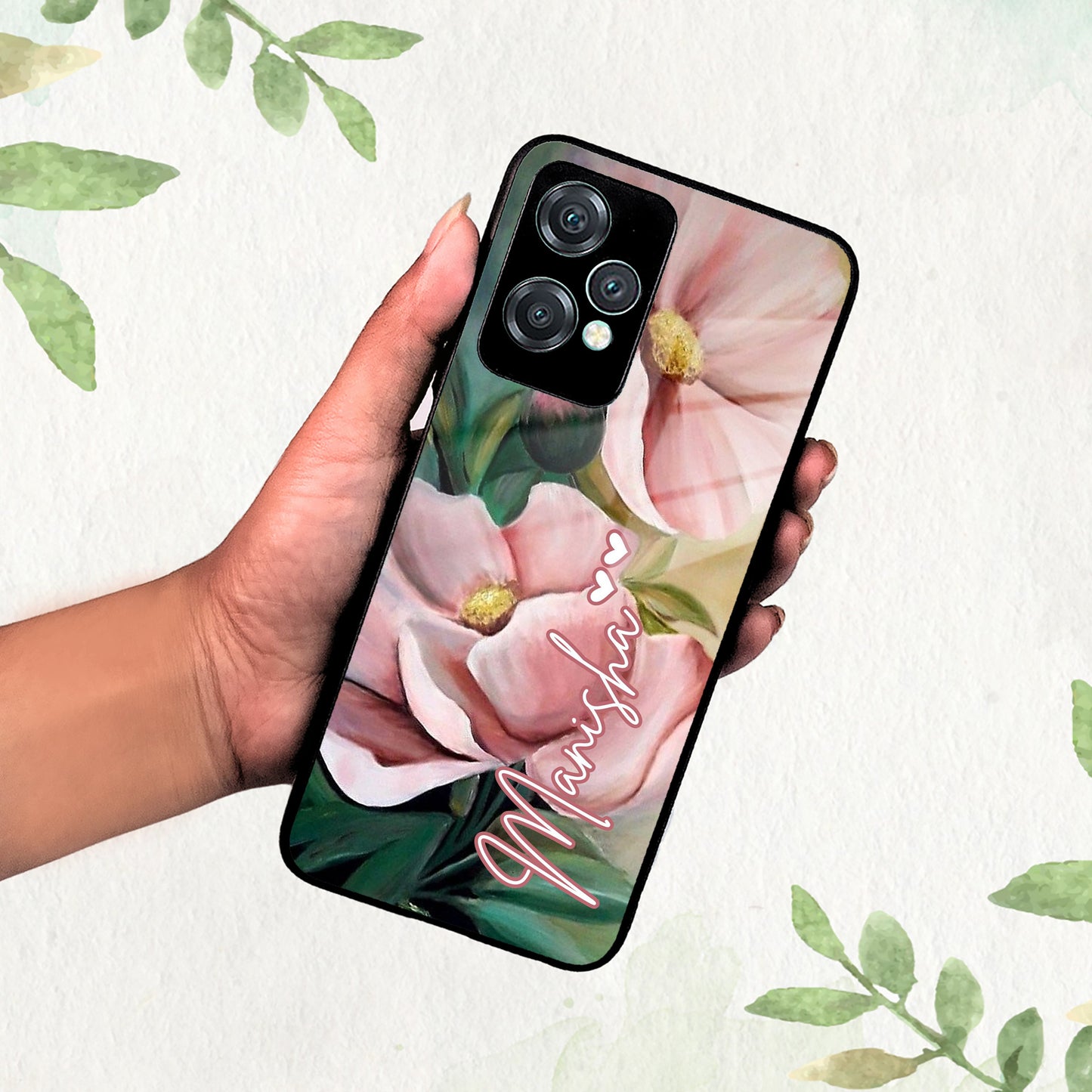 Paint Floral Poster Glass Case Cover For OnePlus ShopOnCliQ