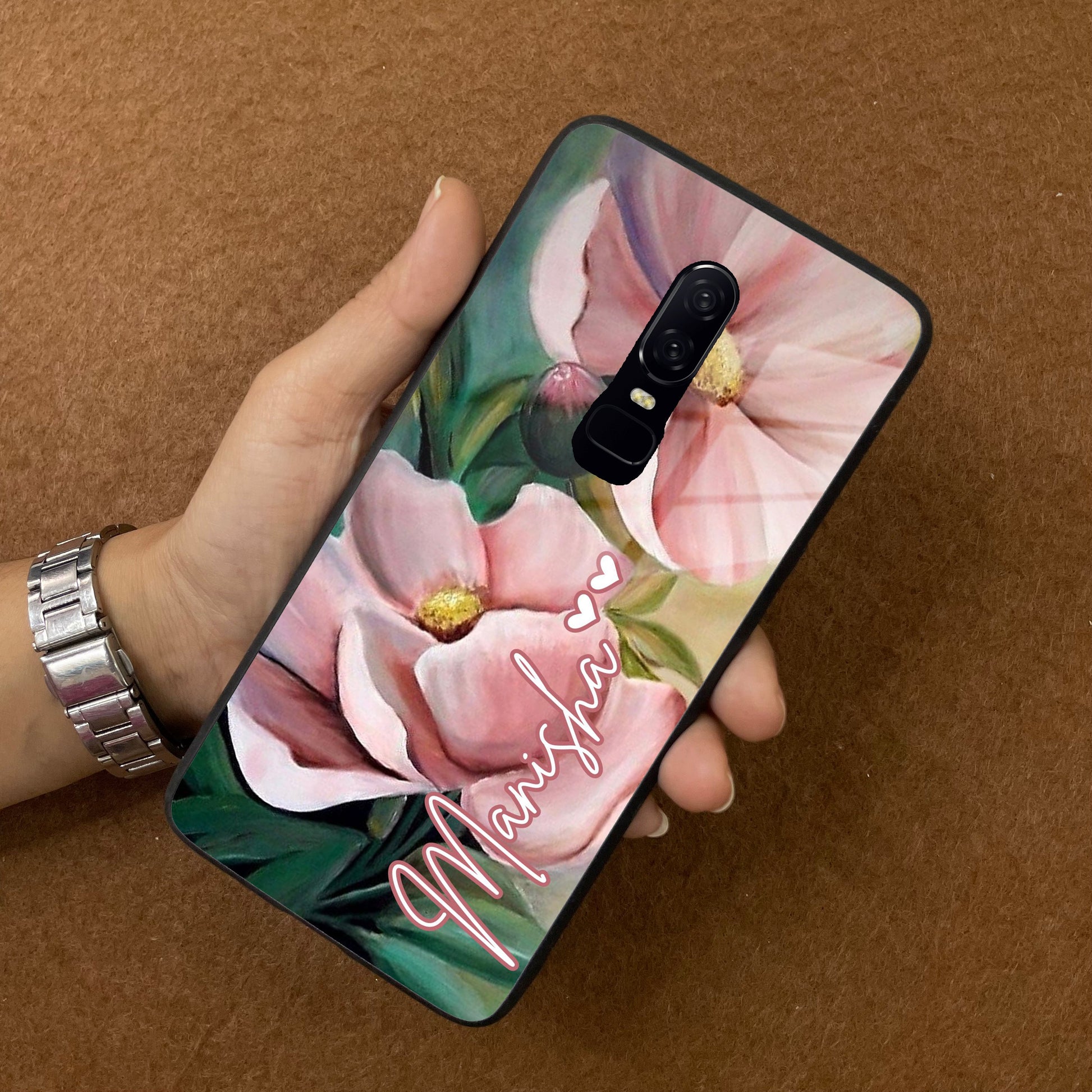 Paint Floral Poster Glass Case Cover For OnePlus ShopOnCliQ