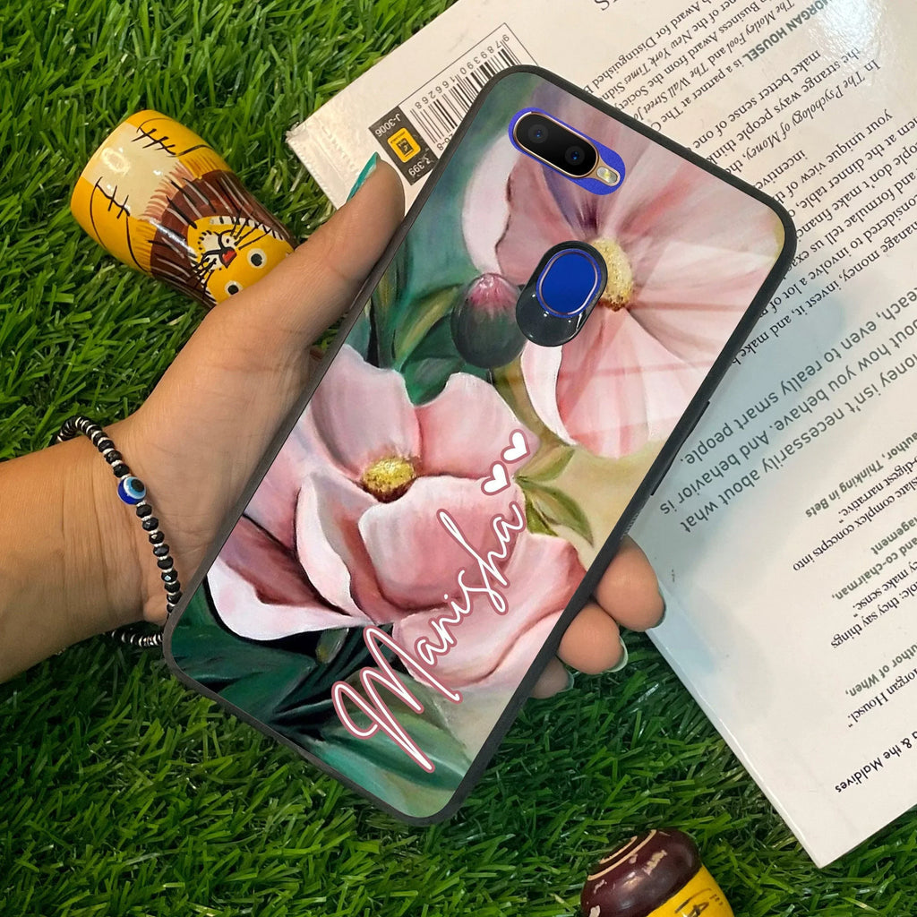 Paint Floral Poster Glass Case Cover For Oppo - ShopOnCliQ