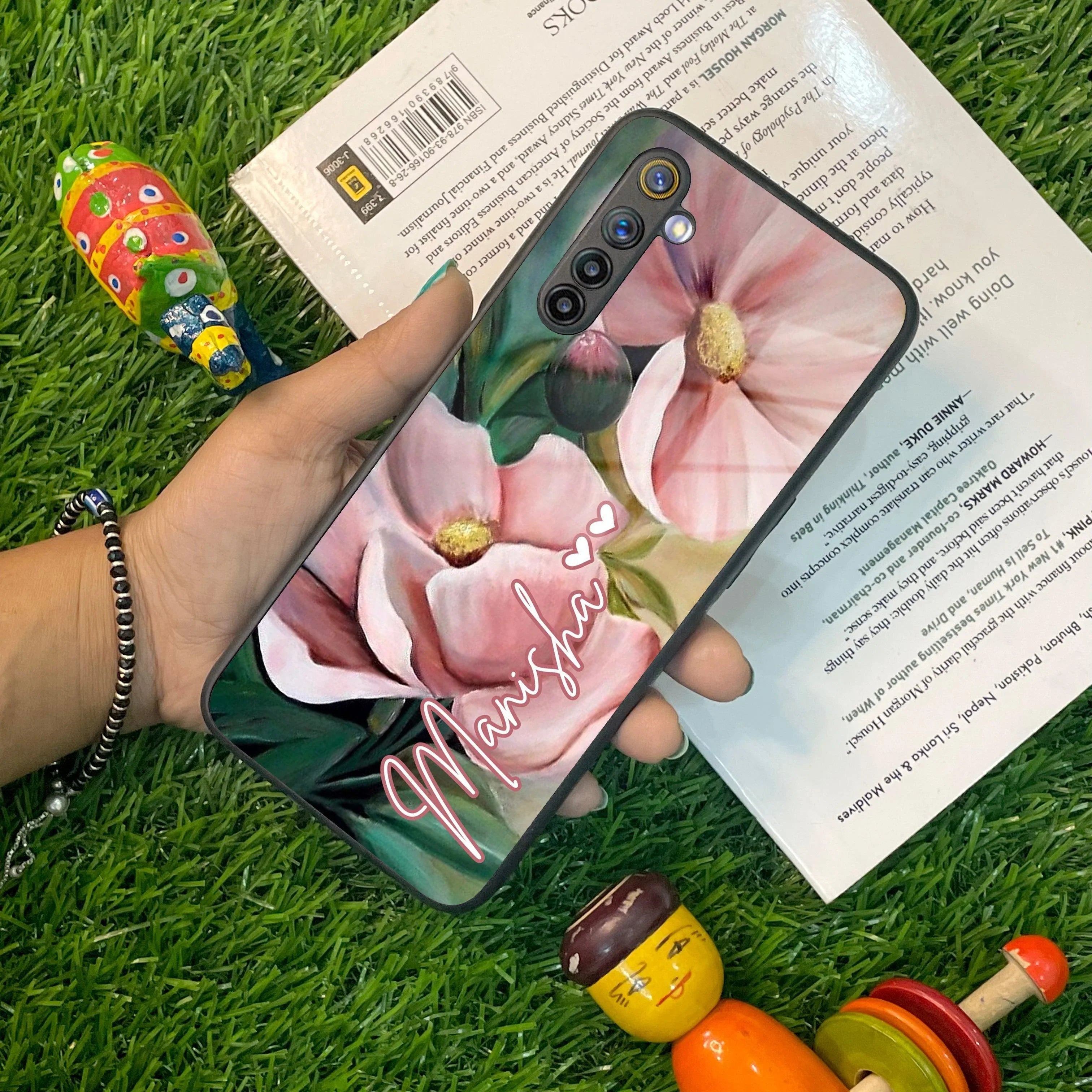 Paint Floral Poster Glass Case Cover For Realme/Narzo - ShopOnCliQ