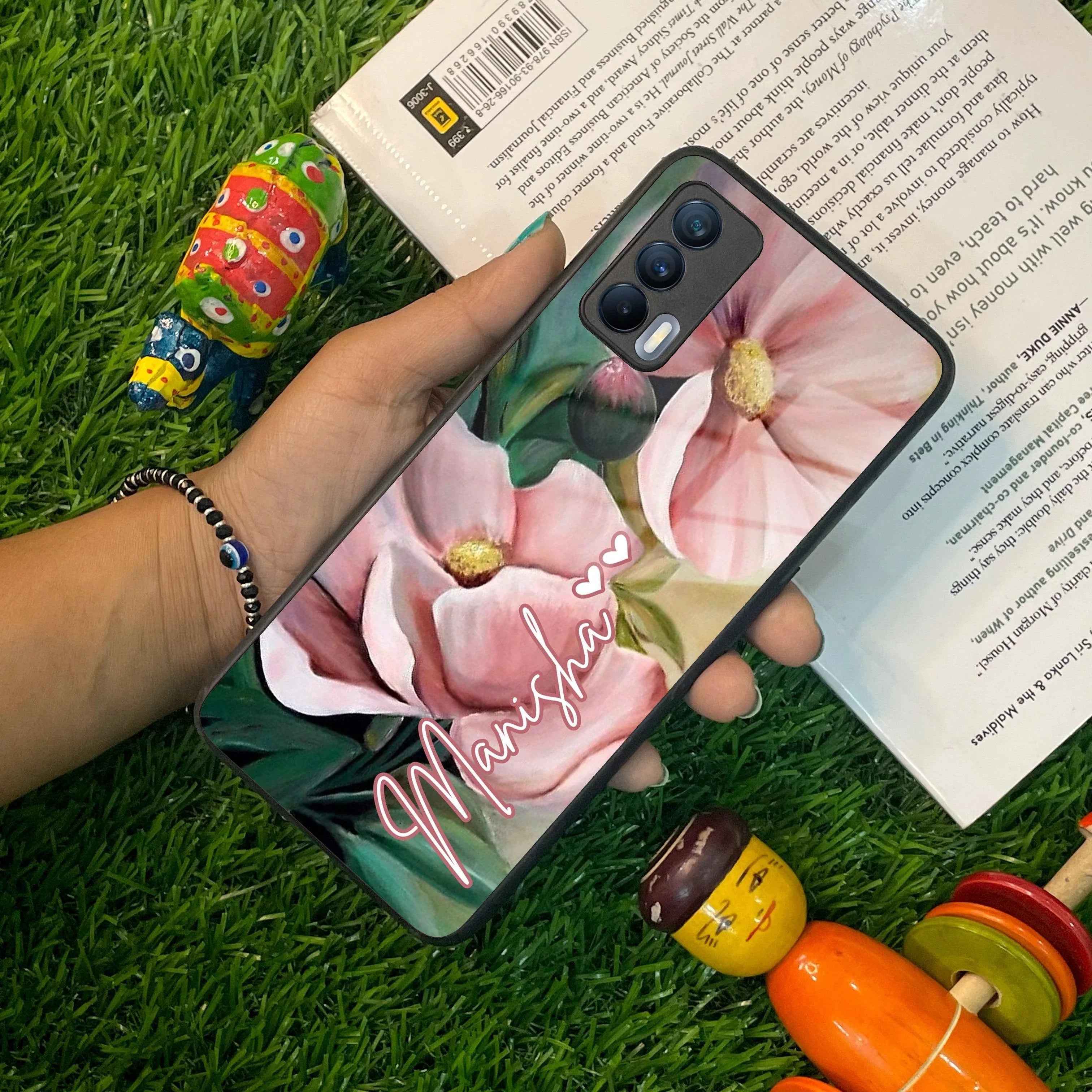 Paint Floral Poster Glass Case Cover For Realme/Narzo - ShopOnCliQ