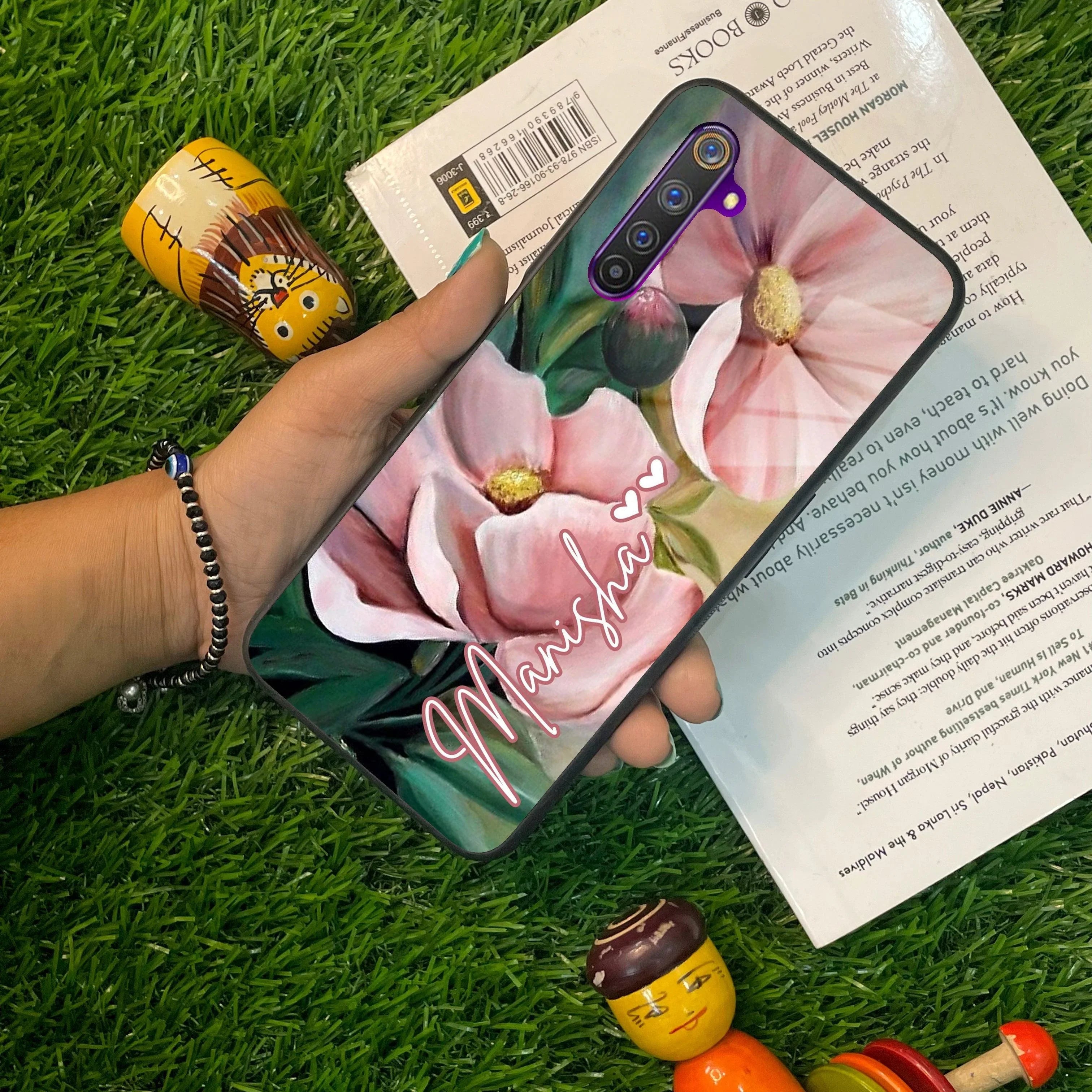 Paint Floral Poster Glass Case Cover For Realme/Narzo - ShopOnCliQ