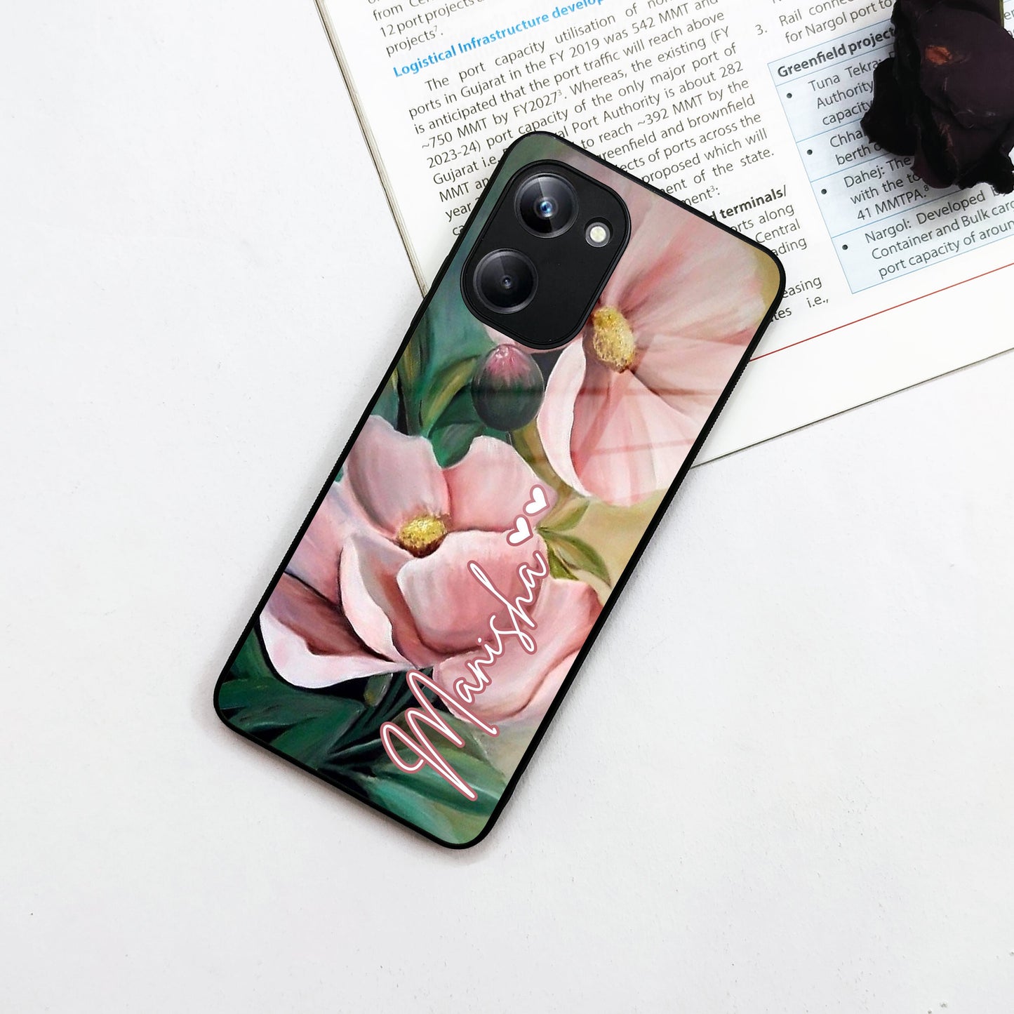 Paint Floral Poster Glass Case Cover For Realme/Narzo ShopOnCliQ