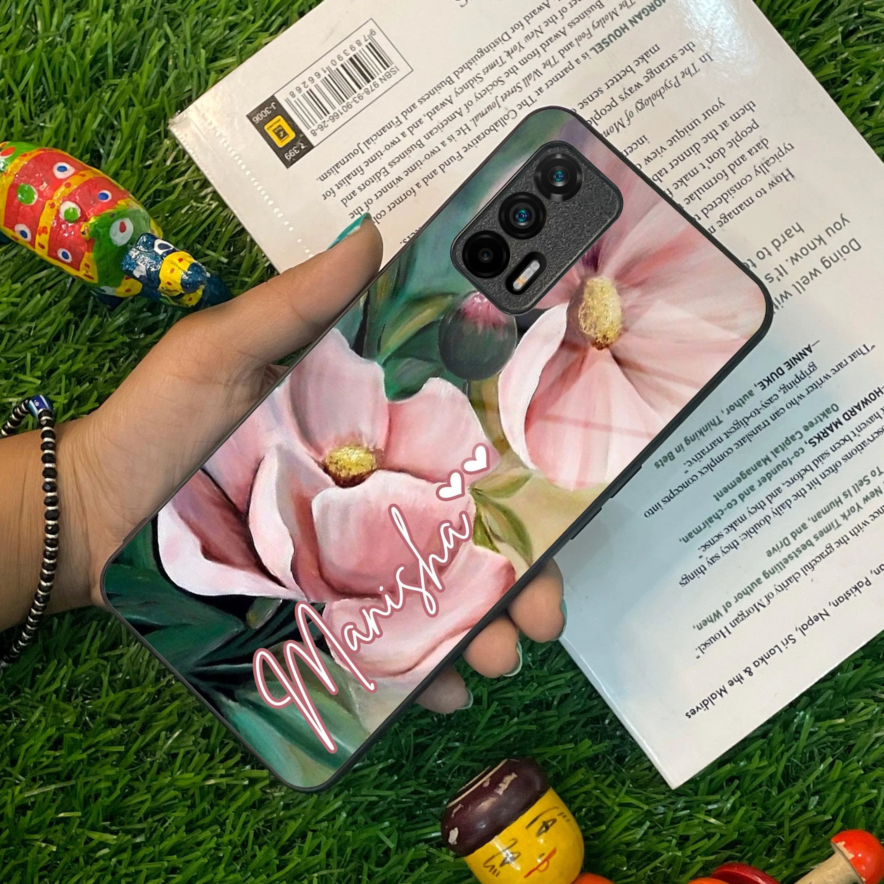 Paint Floral Poster Glass Case Cover For Realme/Narzo - ShopOnCliQ