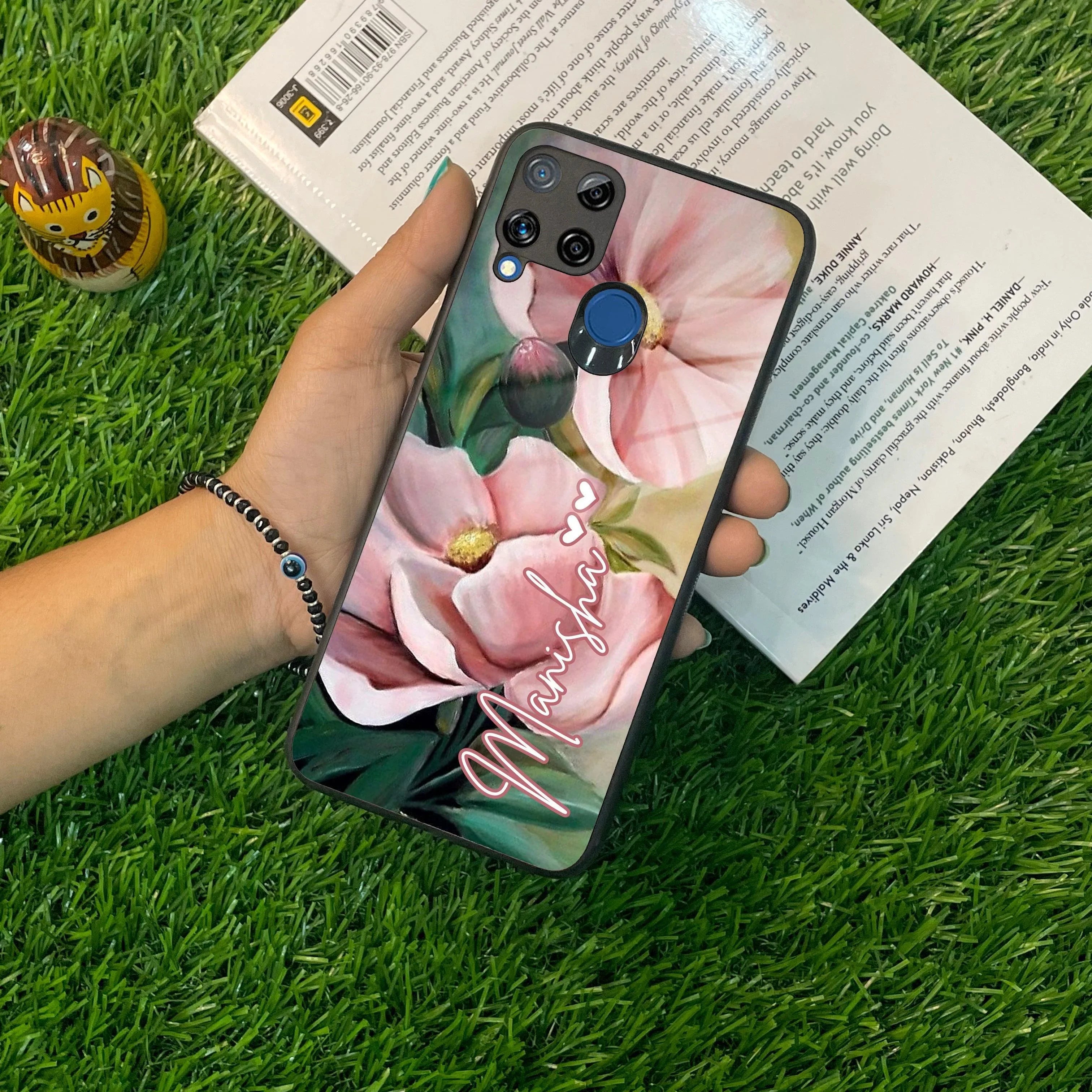 Paint Floral Poster Glass Case Cover For Realme/Narzo - ShopOnCliQ