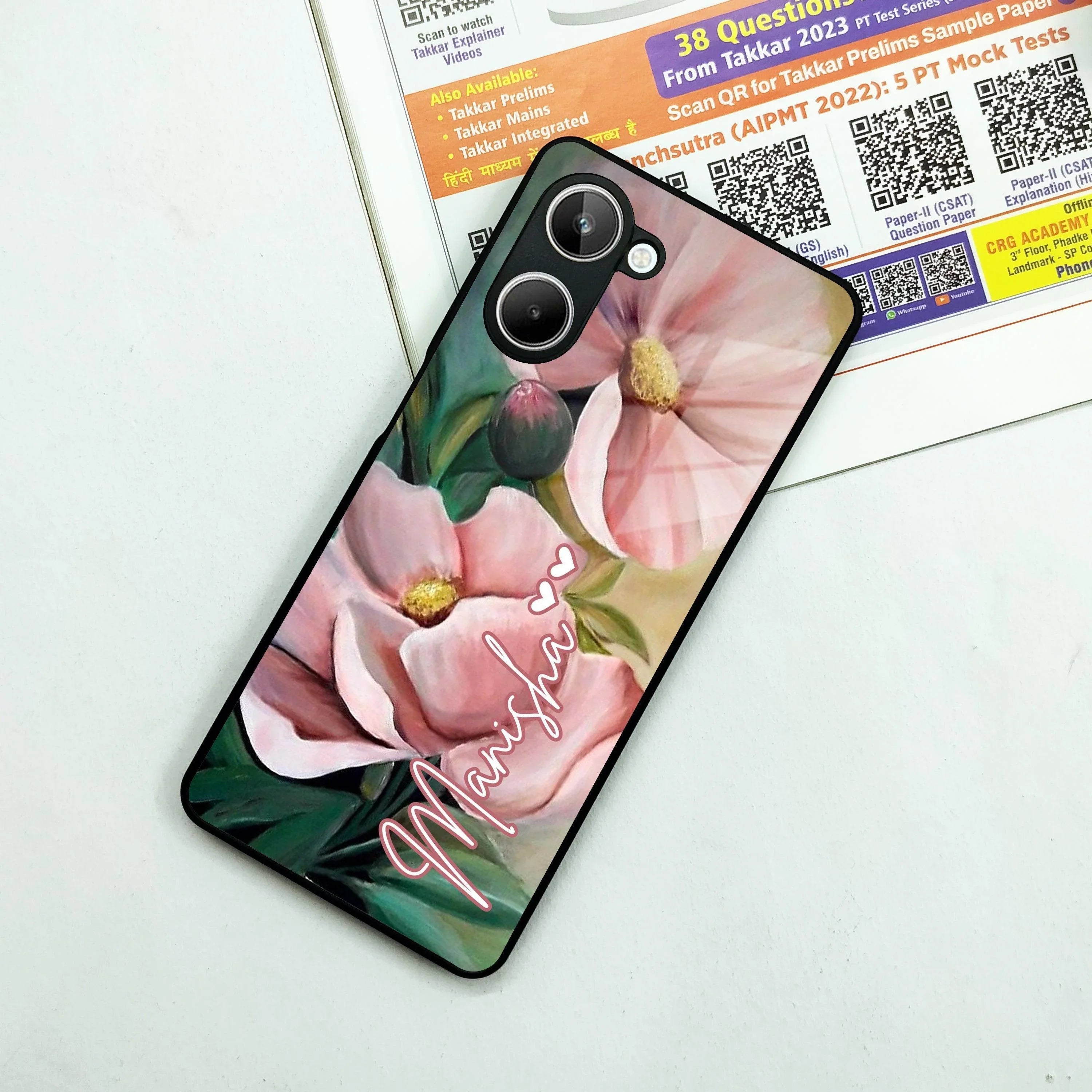 Paint Floral Poster Glass Case Cover For Realme/Narzo - ShopOnCliQ
