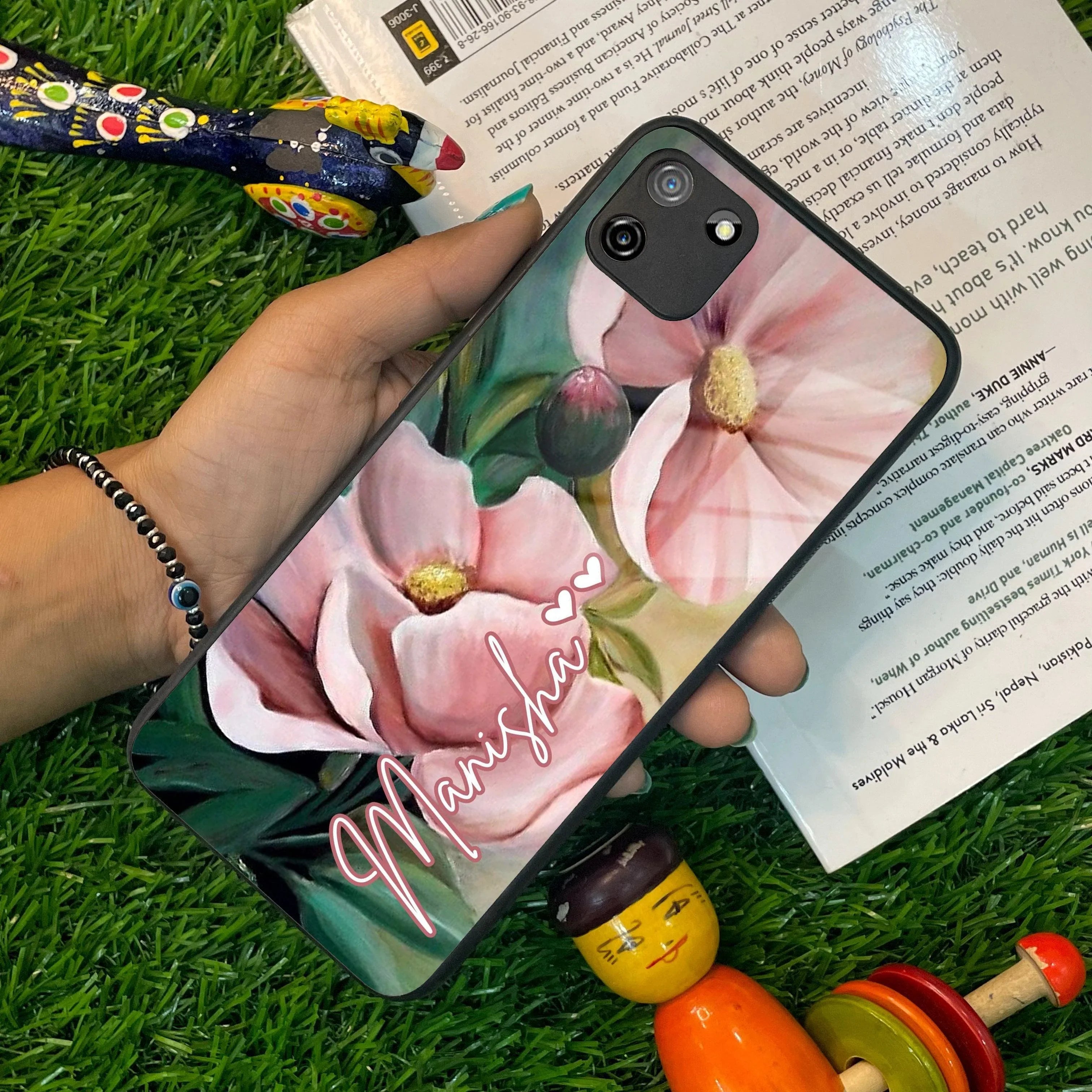 Paint Floral Poster Glass Case Cover For Realme/Narzo - ShopOnCliQ