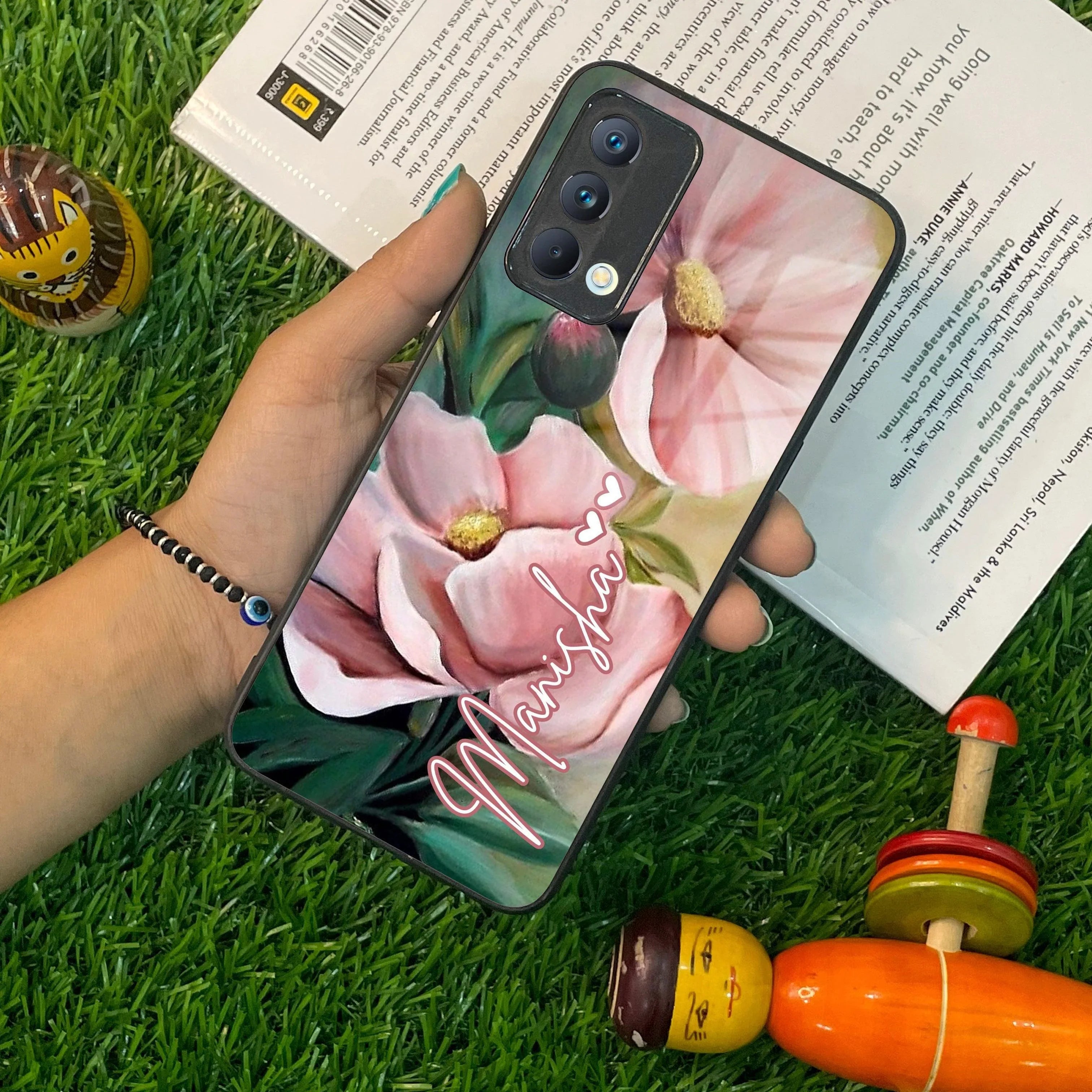 Paint Floral Poster Glass Case Cover For Realme/Narzo - ShopOnCliQ