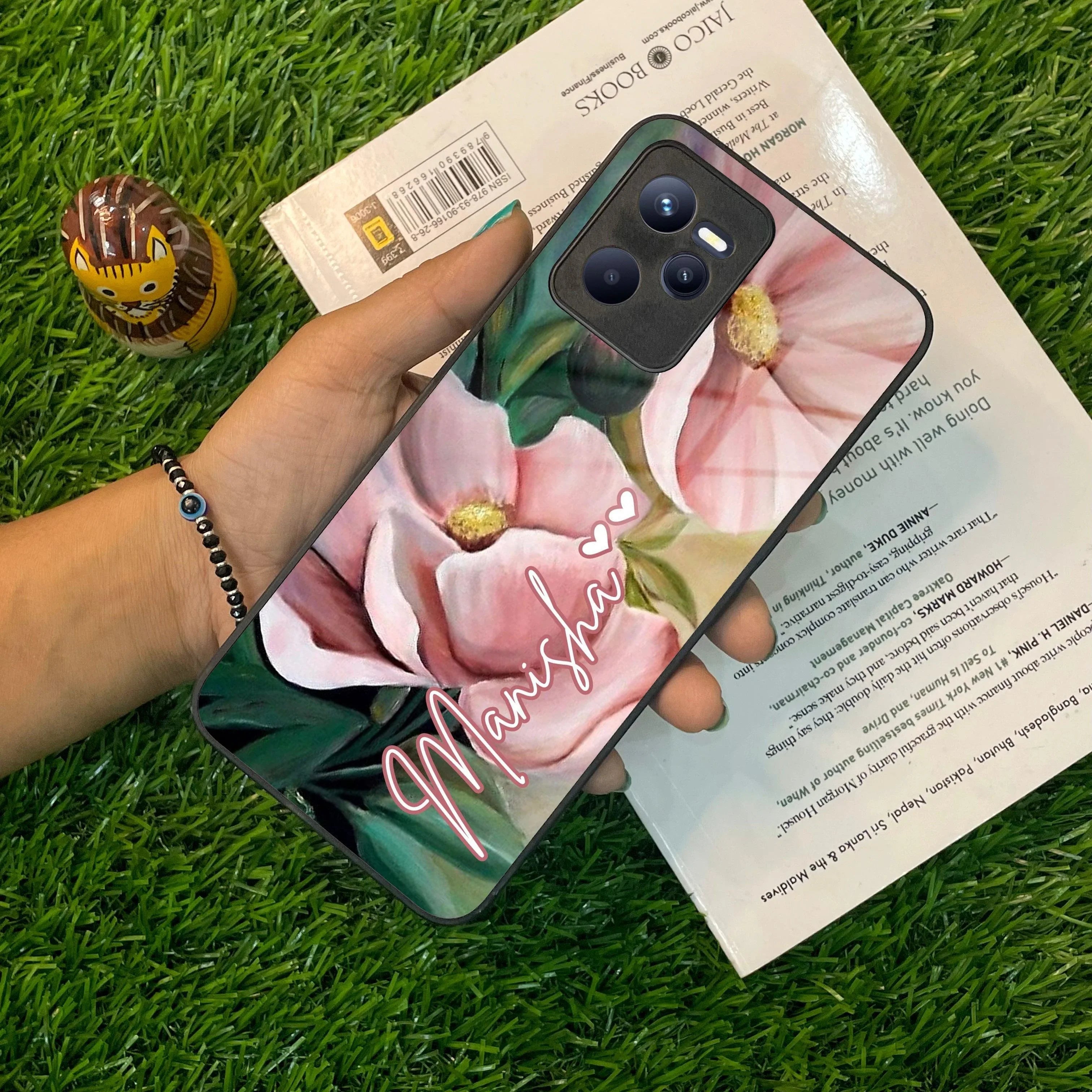 Paint Floral Poster Glass Case Cover For Realme/Narzo - ShopOnCliQ