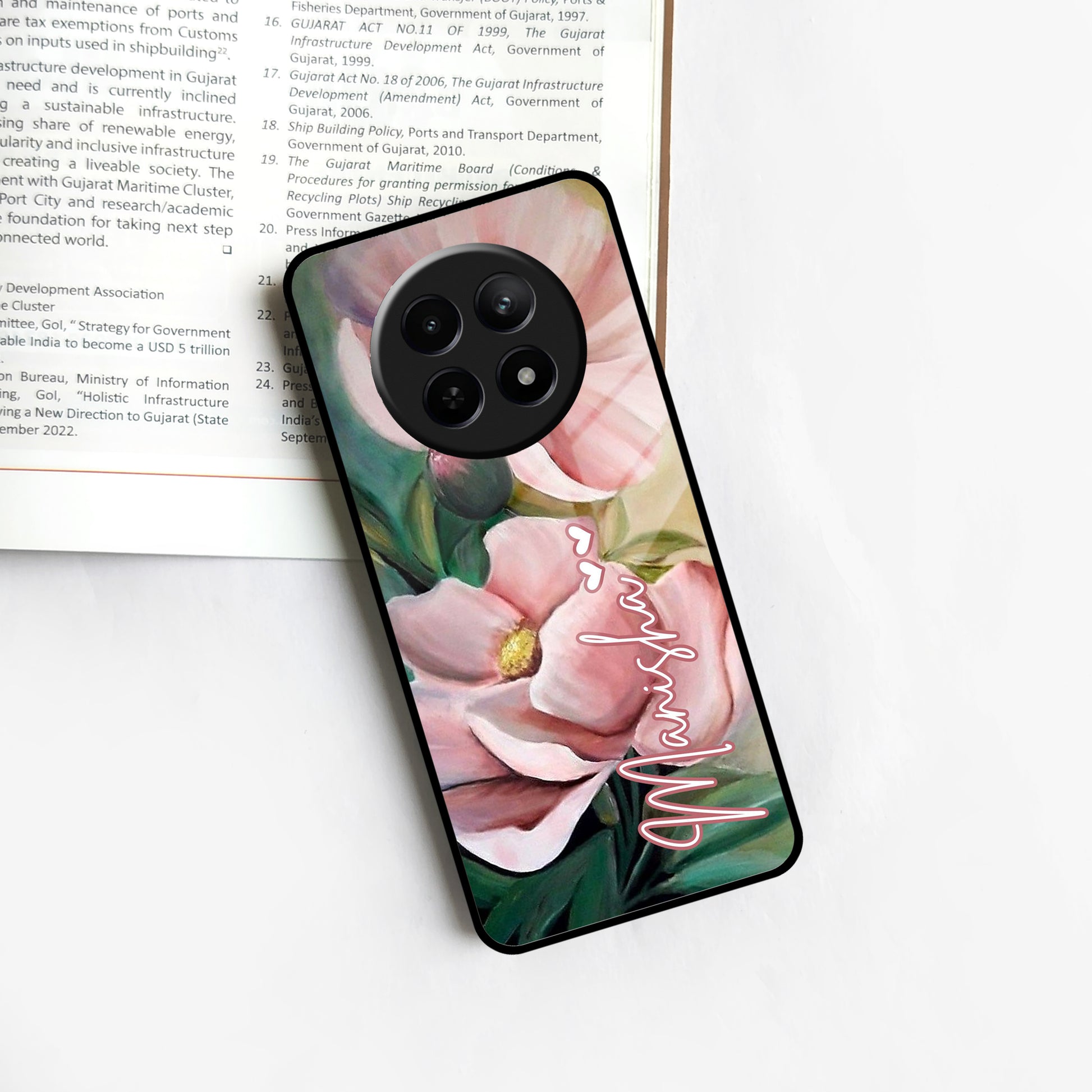 Paint Floral Poster Glass Case Cover For Realme/Narzo ShopOnCliQ