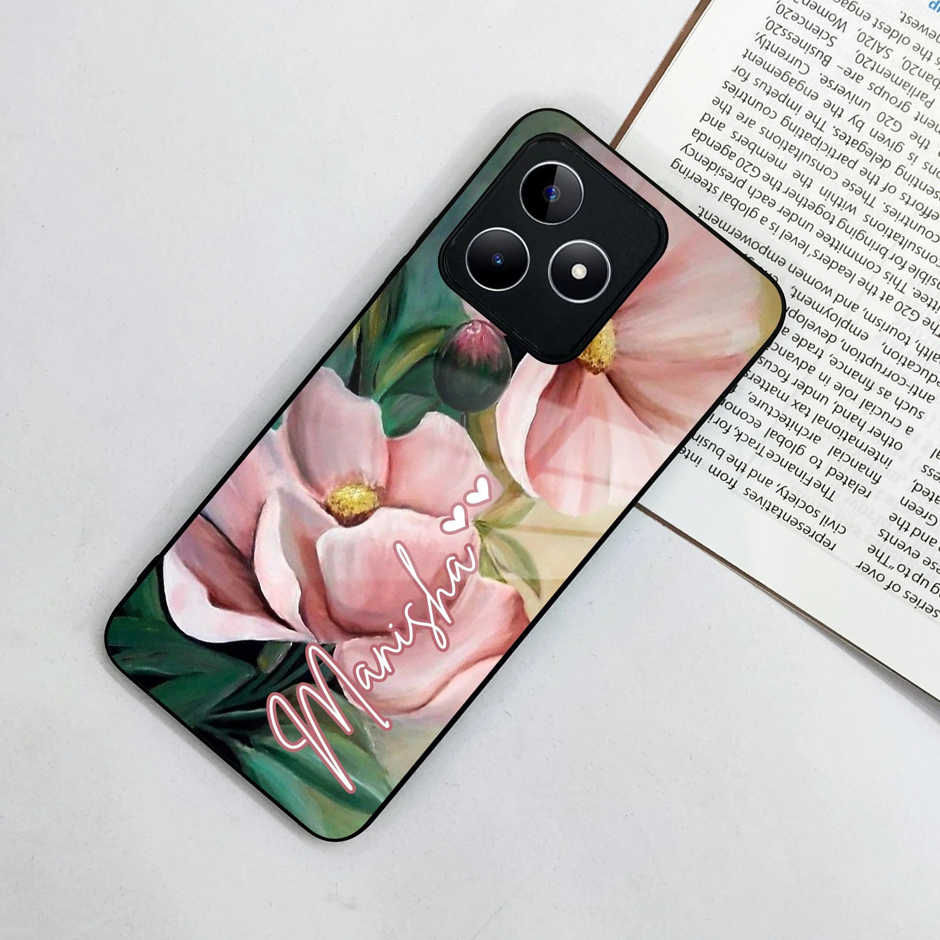 Paint Floral Poster Glass Case Cover For Realme/Narzo - ShopOnCliQ