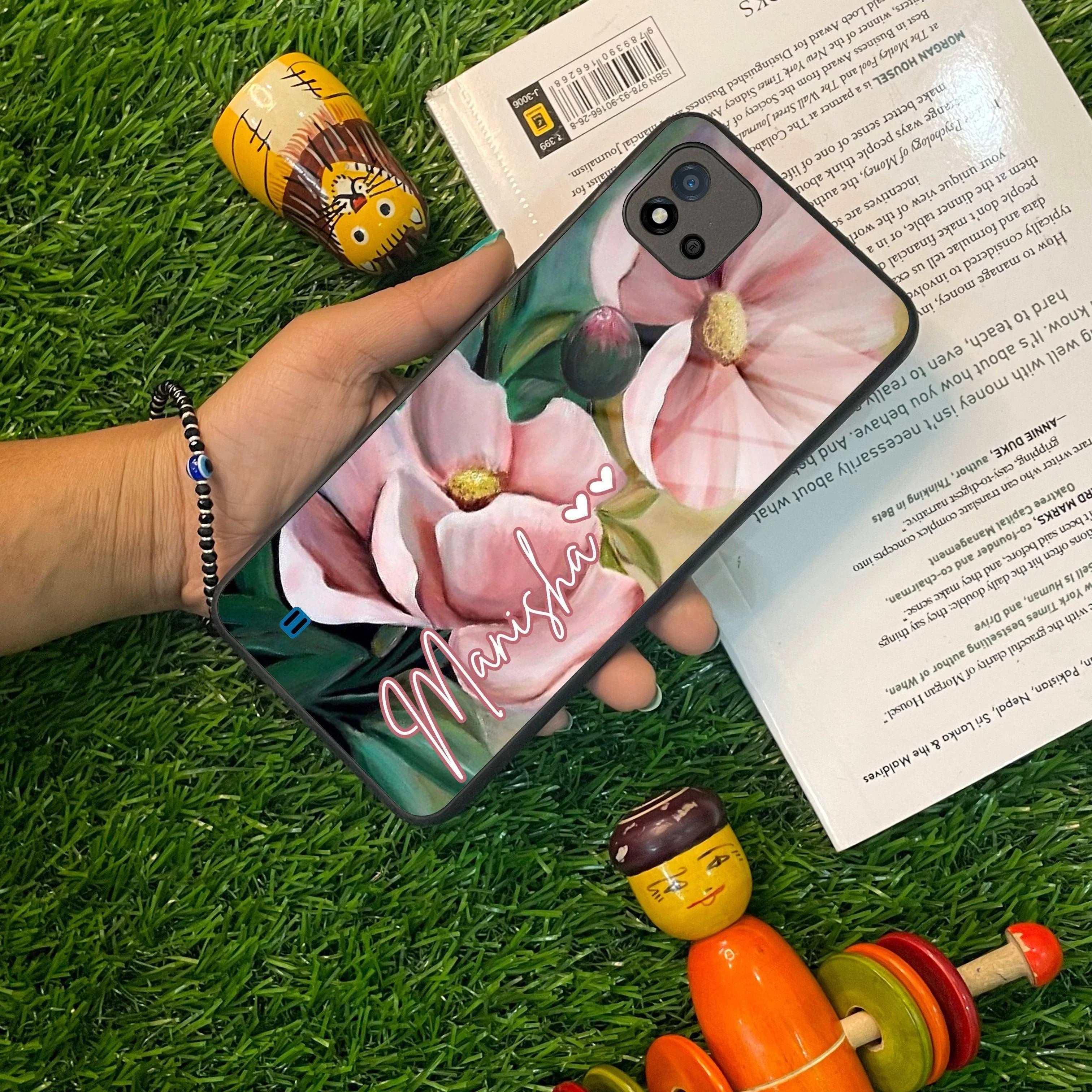 Paint Floral Poster Glass Case Cover For Realme/Narzo - ShopOnCliQ