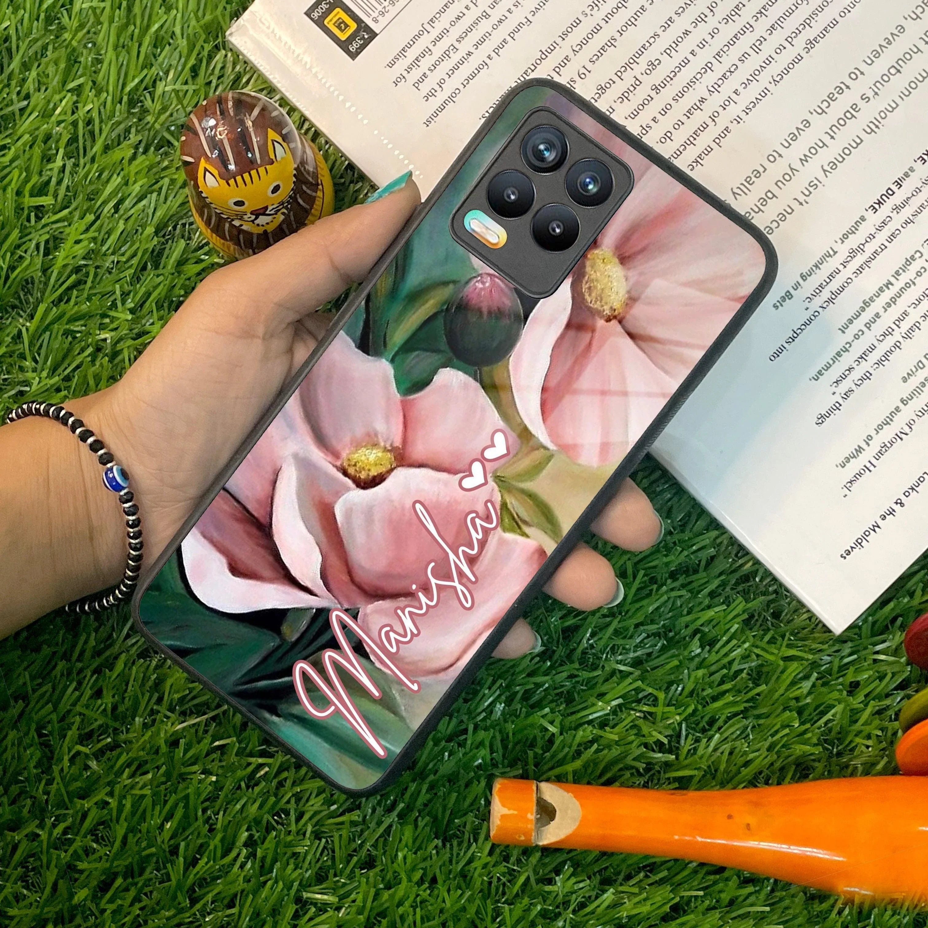 Paint Floral Poster Glass Case Cover For Realme/Narzo - ShopOnCliQ