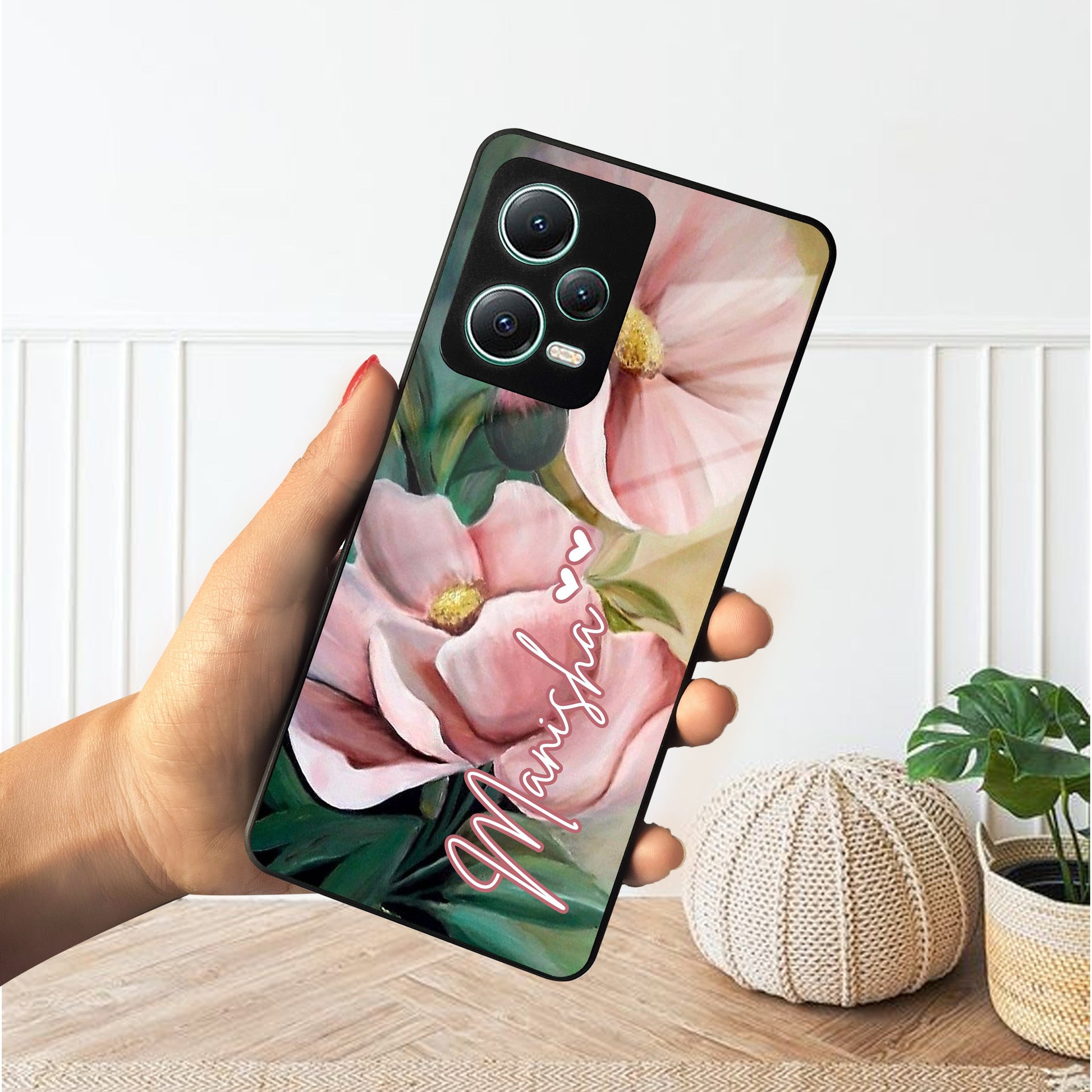 Paint Floral Poster Glass Case Cover For Redmi/Xiaomi ShopOnCliQ