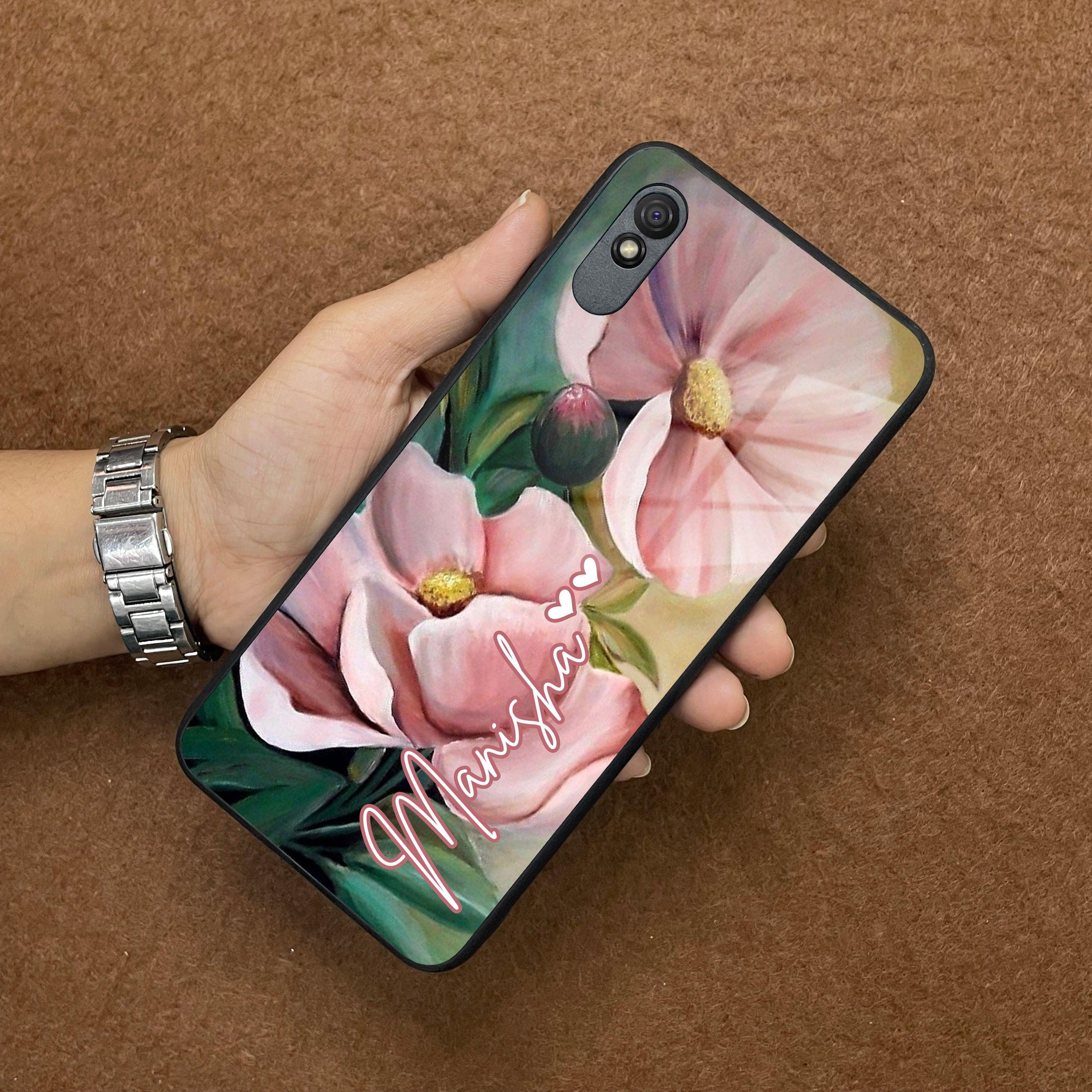 Paint Floral Poster Glass Case Cover For Redmi/Xiaomi - ShopOnCliQ