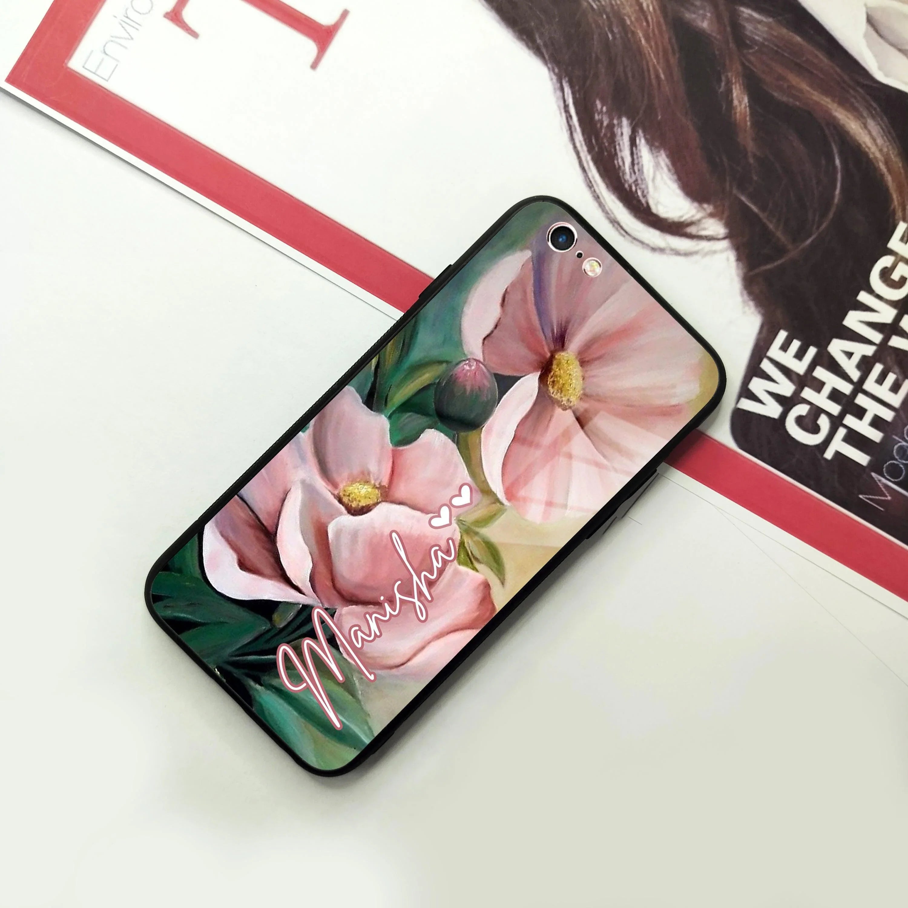 Paint Floral Poster Glass Case Cover For iPhone - ShopOnCliQ
