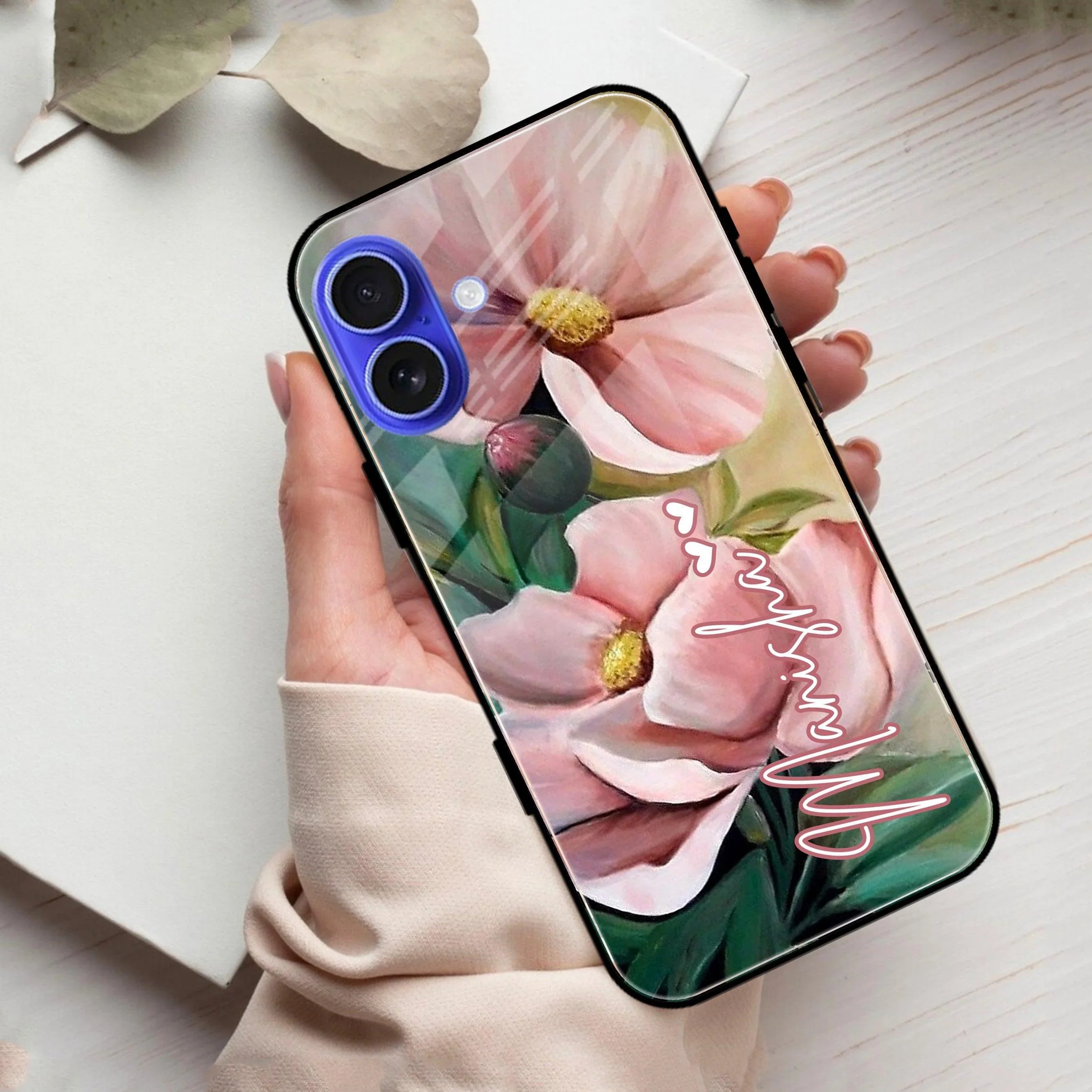 Paint Floral Poster Glass Case Cover For iPhone - ShopOnCliQ