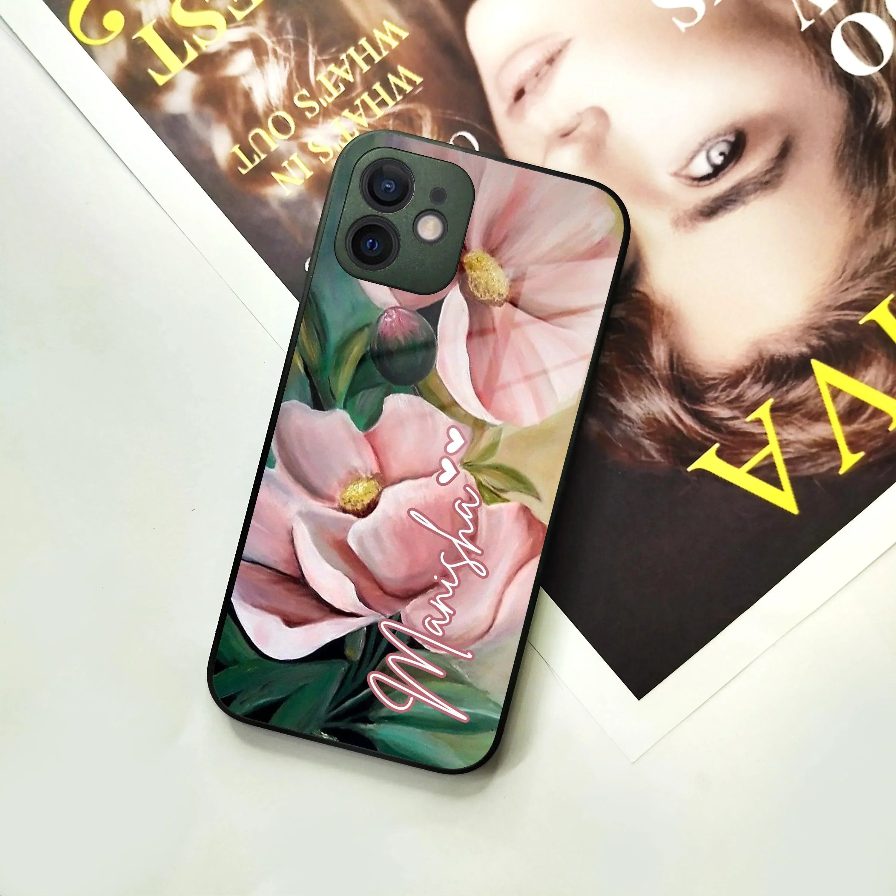 Paint Floral Poster Glass Case Cover For iPhone - ShopOnCliQ
