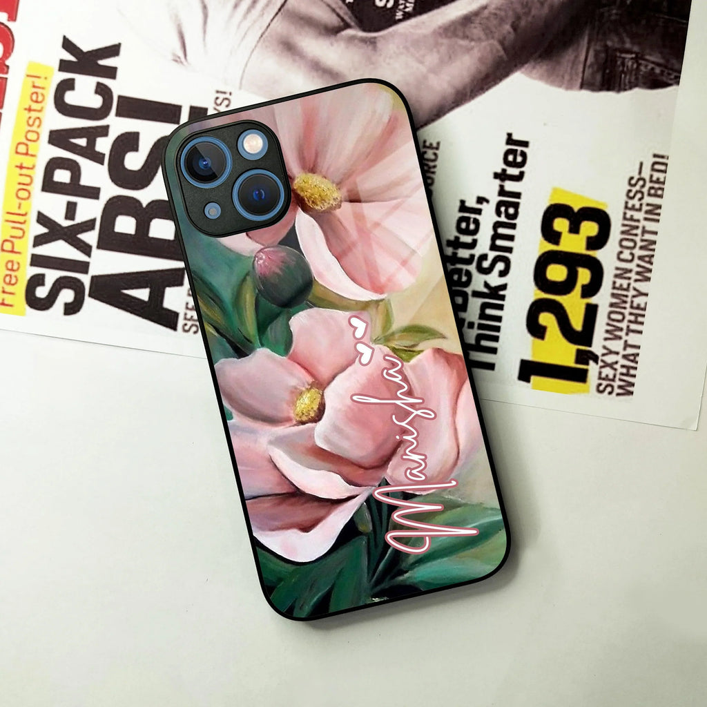 Paint Floral Poster Glass Case Cover For iPhone - ShopOnCliQ