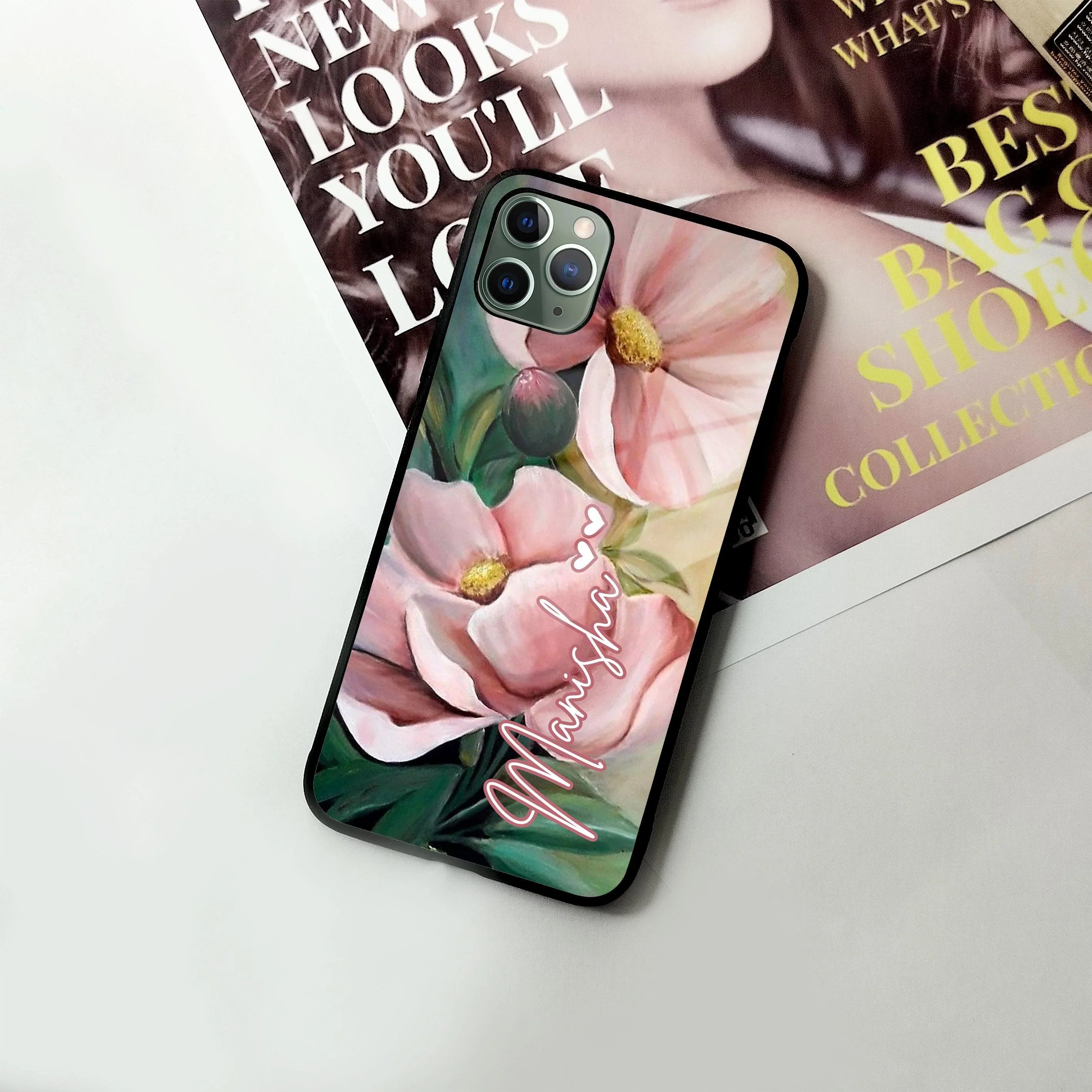 Paint Floral Poster Glass Case Cover For iPhone - ShopOnCliQ